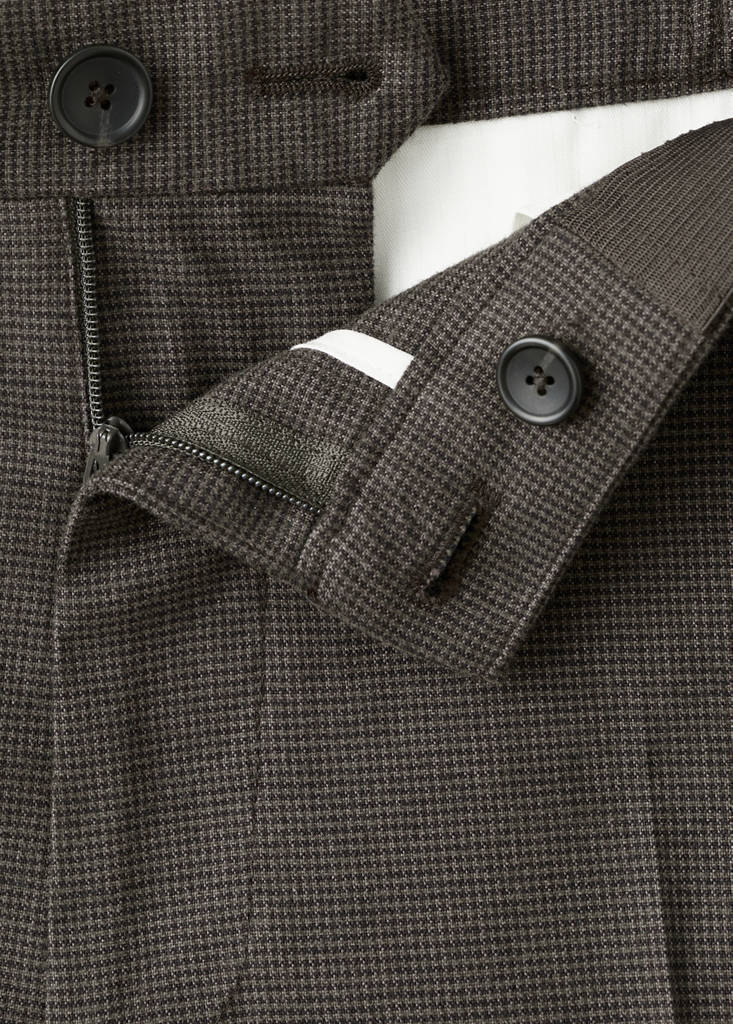 Slim-fit flannel trousers — Chocolate