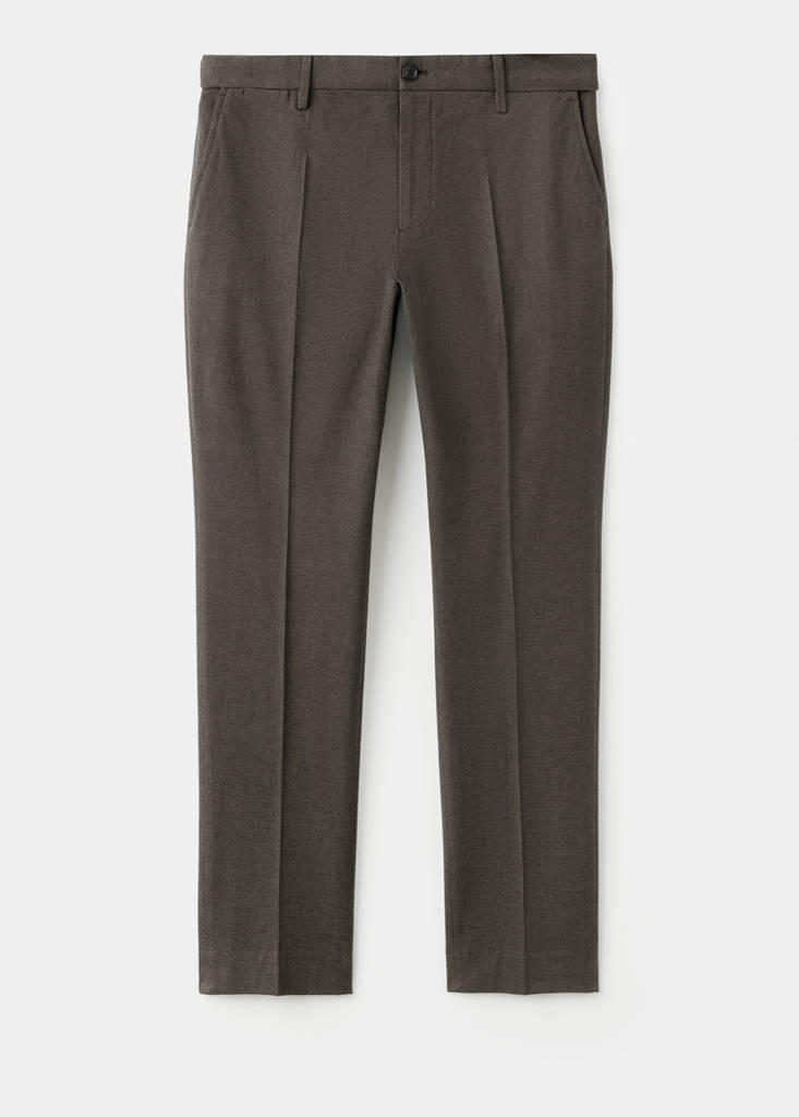 Slim-fit flannel trousers — Chocolate