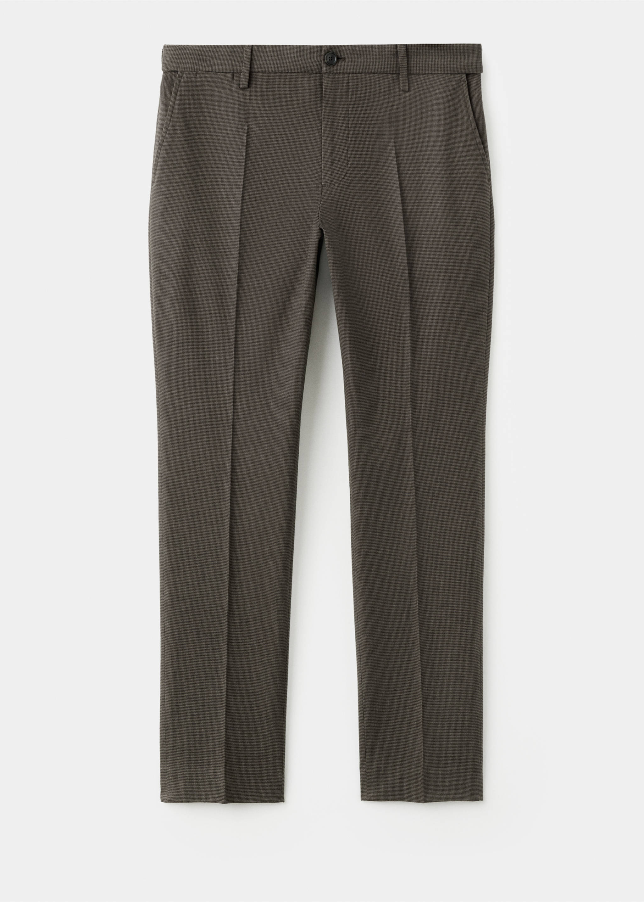 Slim-fit flannel trousers - Article without model, Chocolate. Ref: 27001203-00.
