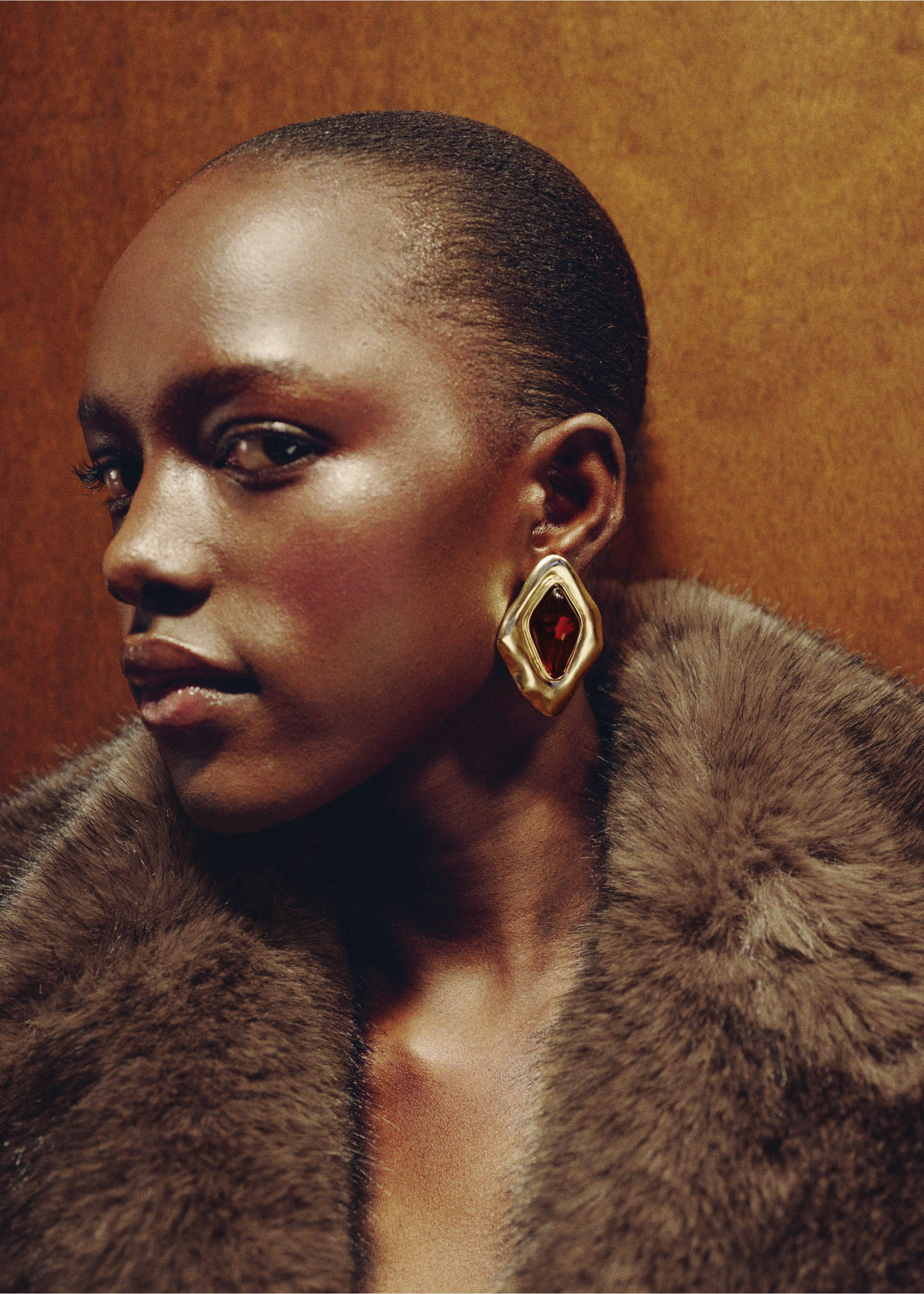 Combined irregular earrings - General plane, Gold. Ref: 27001230-00.