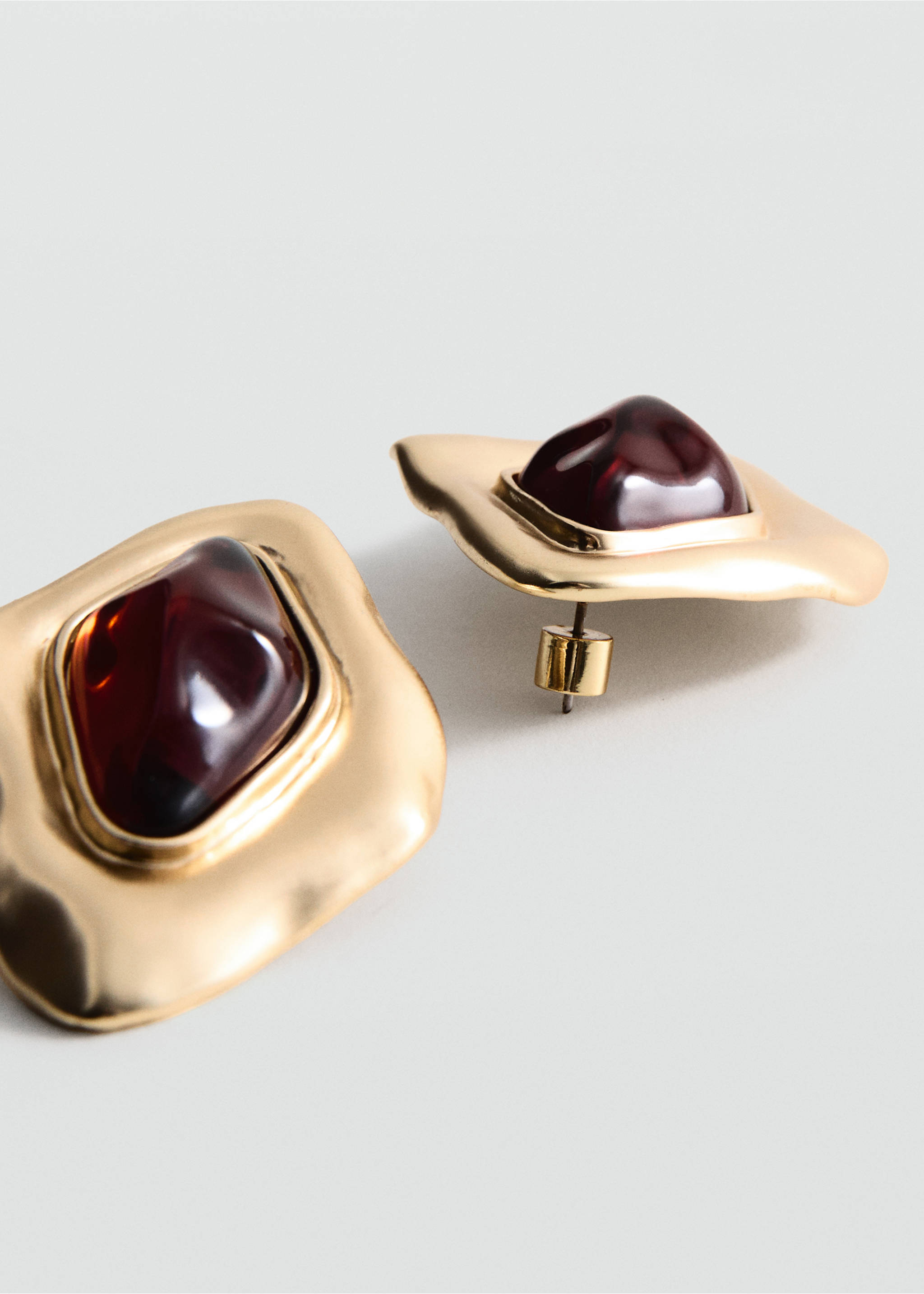 Combined irregular earrings - Medium plane, Gold. Ref: 27001230-00.