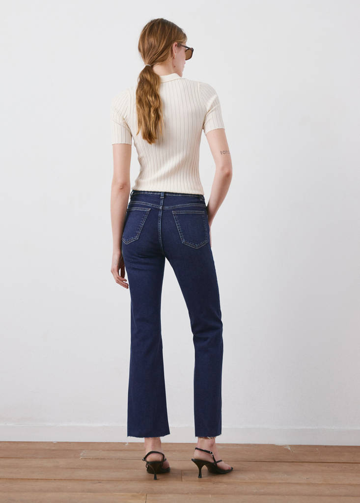 Sienna flared cropped jeans — Dark Blue