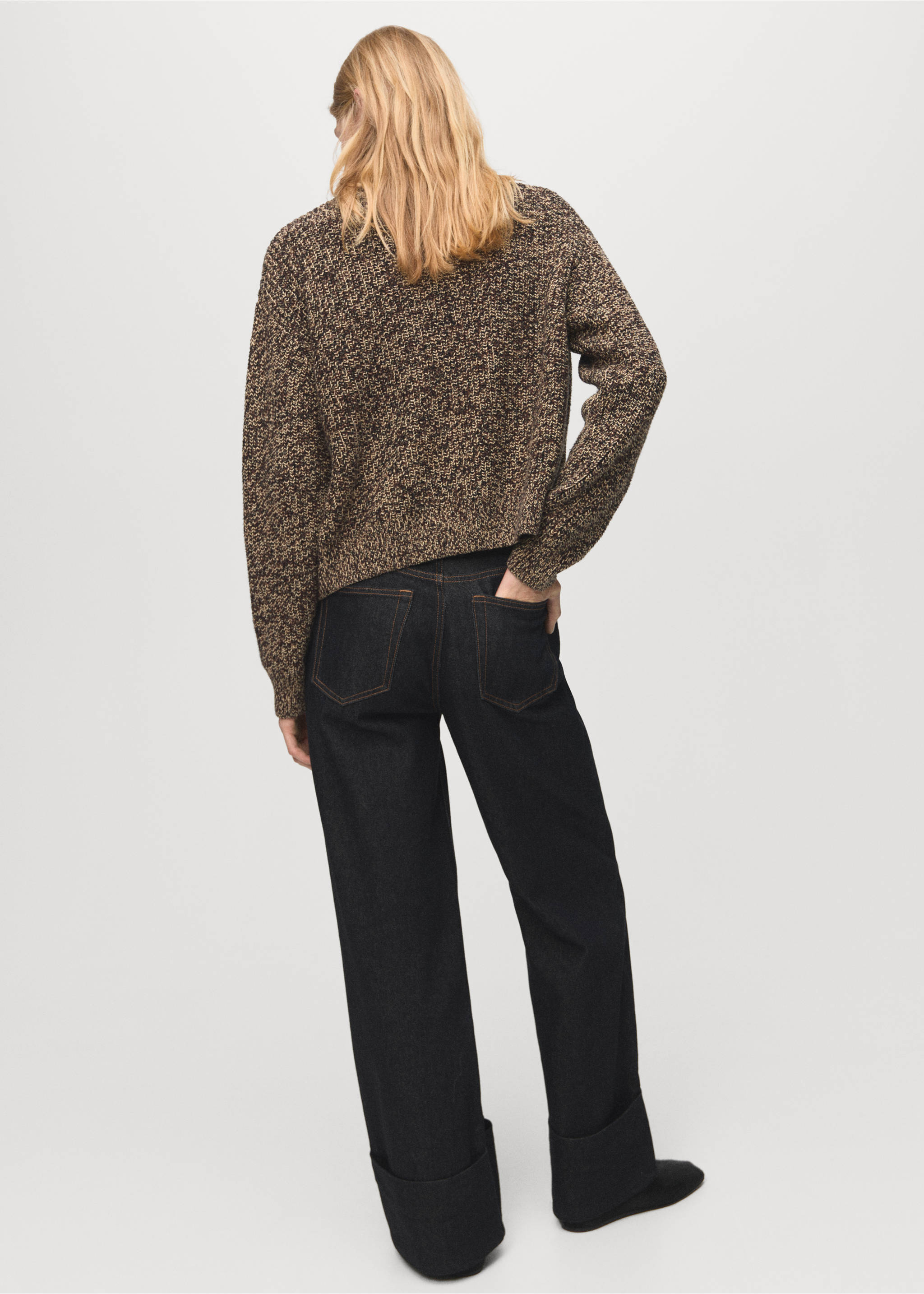 Jean droit à revers - Verso de l’article, Bleu. Ref: 27001247-00.