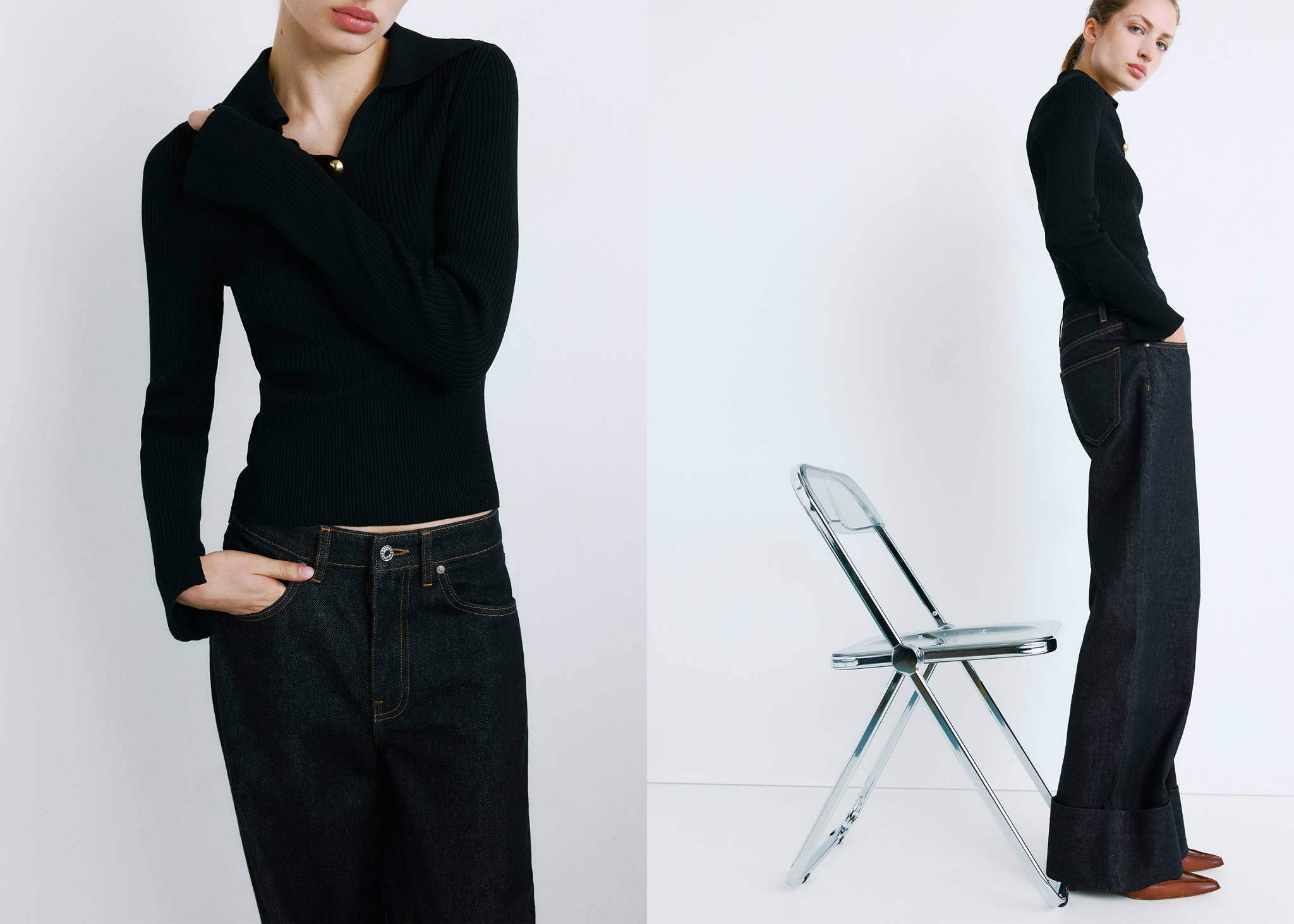 Turned-up straight jeans - Panoramic plane