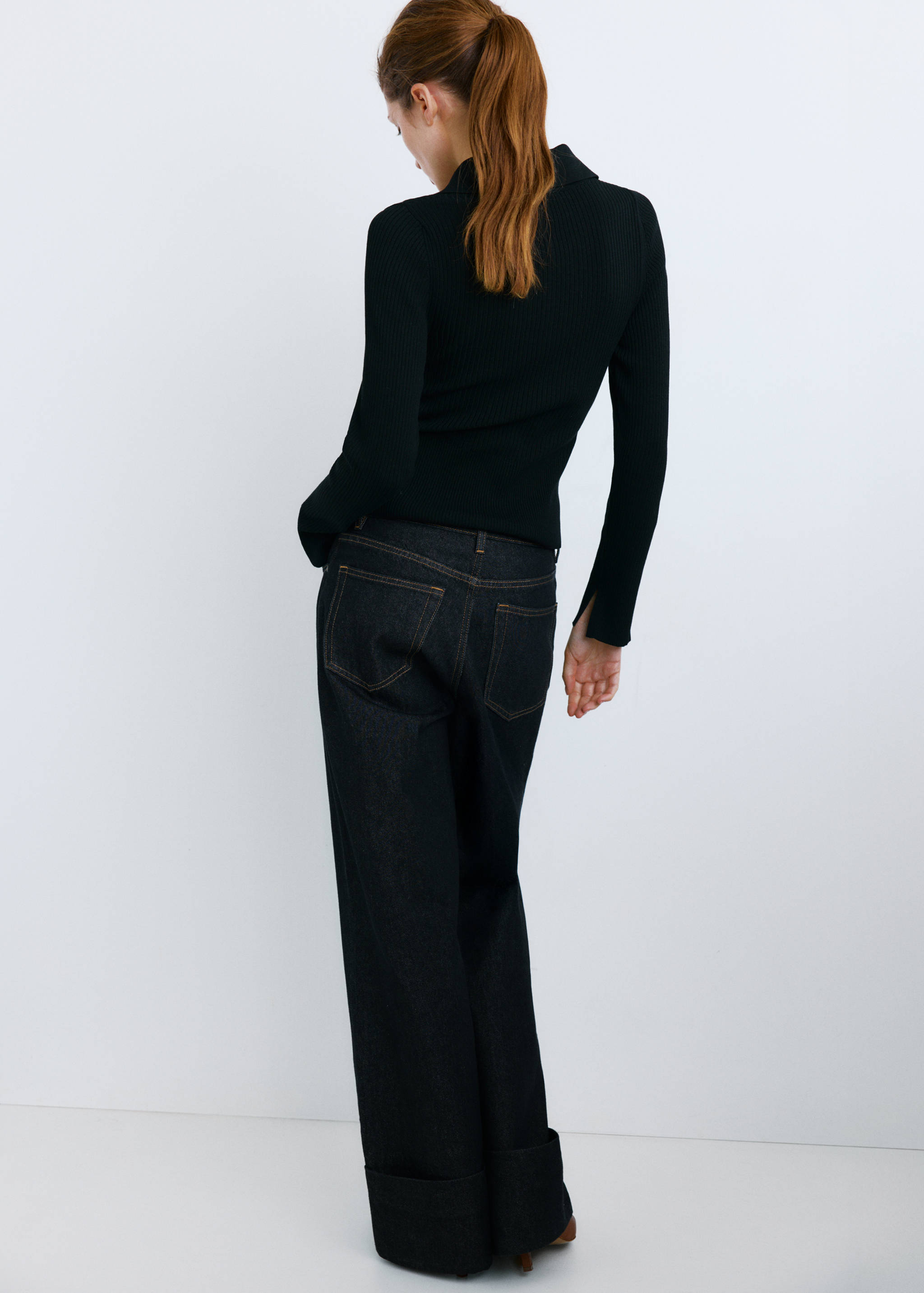 Turned-up straight jeans - Details of the article 1