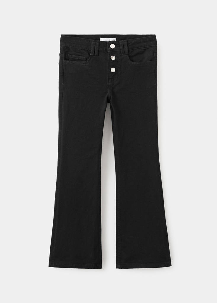 MANGO KIDS - Jean flare boutons black denim - 12 - Fille