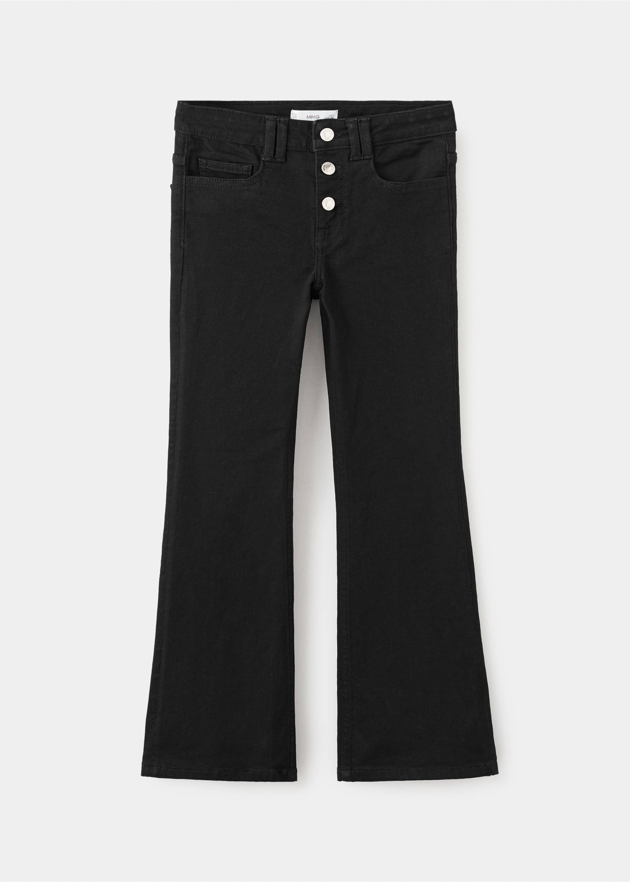 Buttons flare jeans - Article without model, Black denim. Ref: 27001257-00.