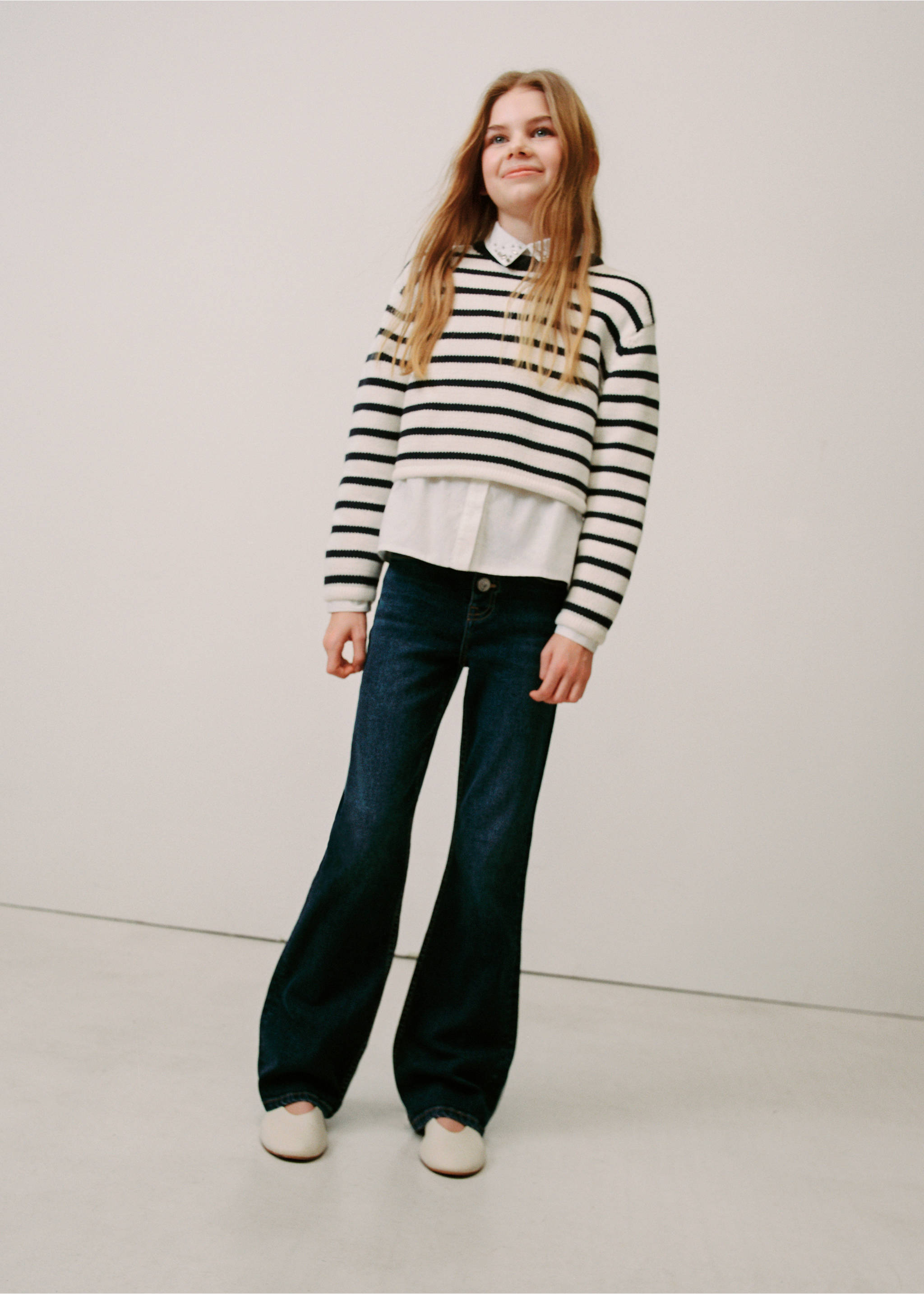 Jeans flare botones - Detalle del artículo 5, Azul oscuro. Ref: 27001257-00.