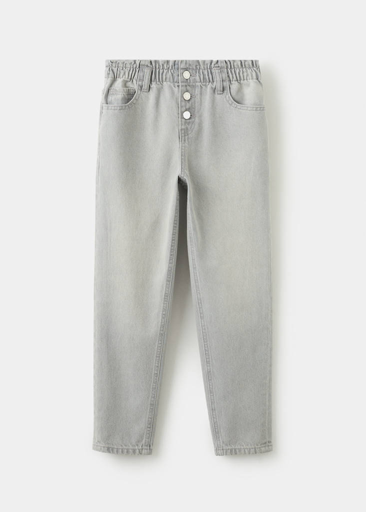 MANGO KIDS - Jean paperbag gris denim - 8 - Fille
