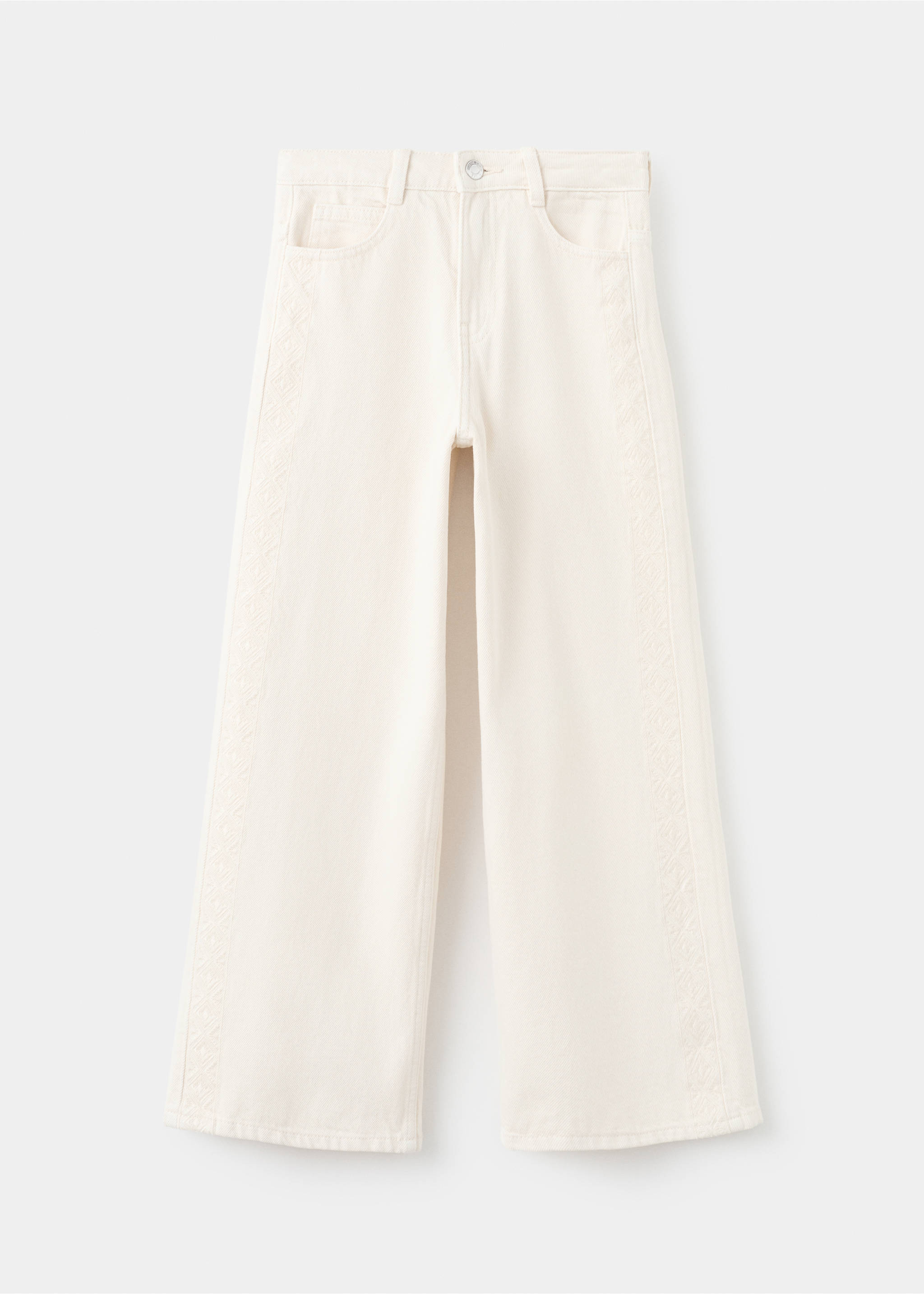 Jean à broderie latérale - Article sans modèle, Sable. Ref: 27001267-00.