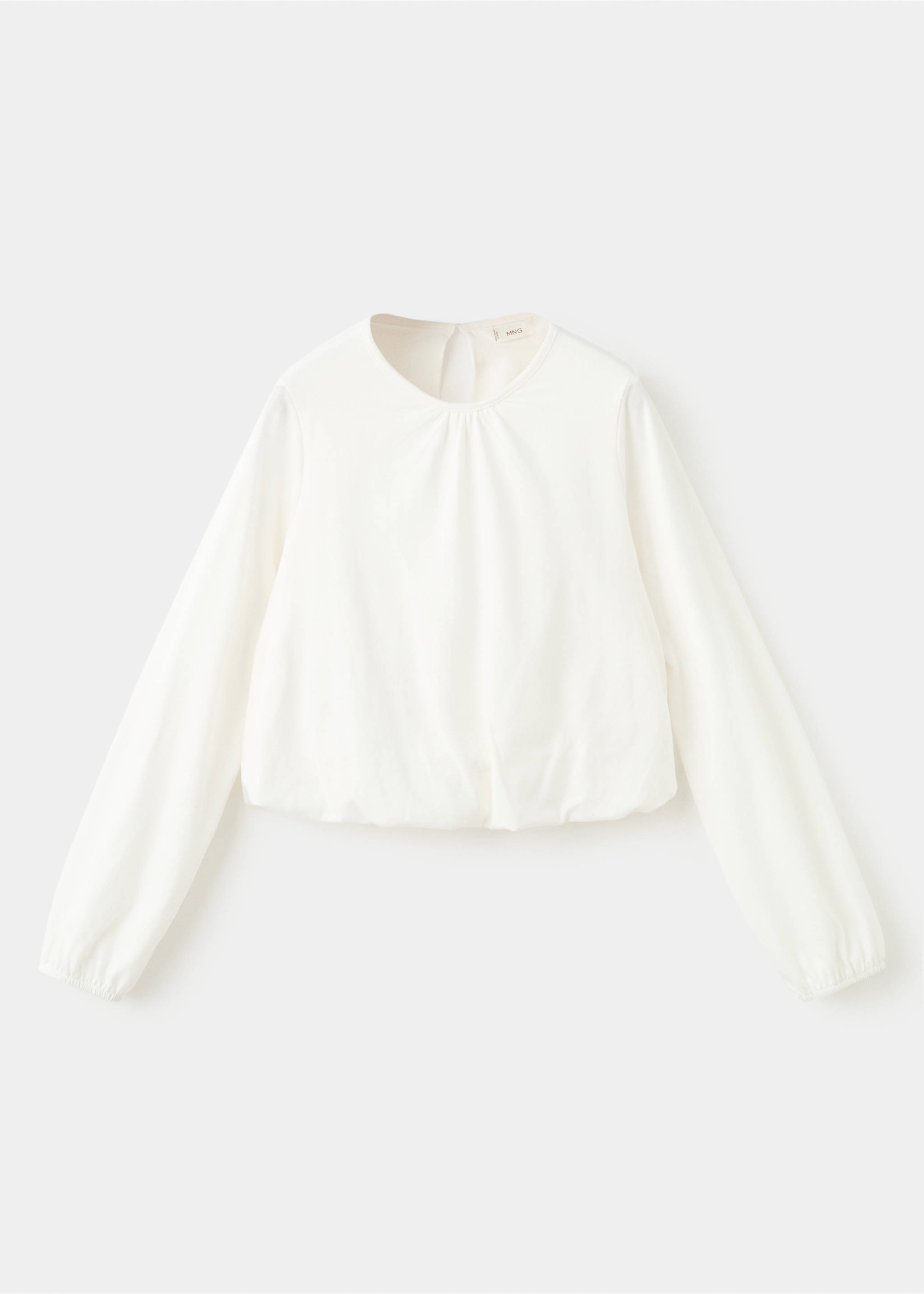 T-shirt bas effet ballon - Article sans modèle, Blanc cassé. Ref: 27001322-00.