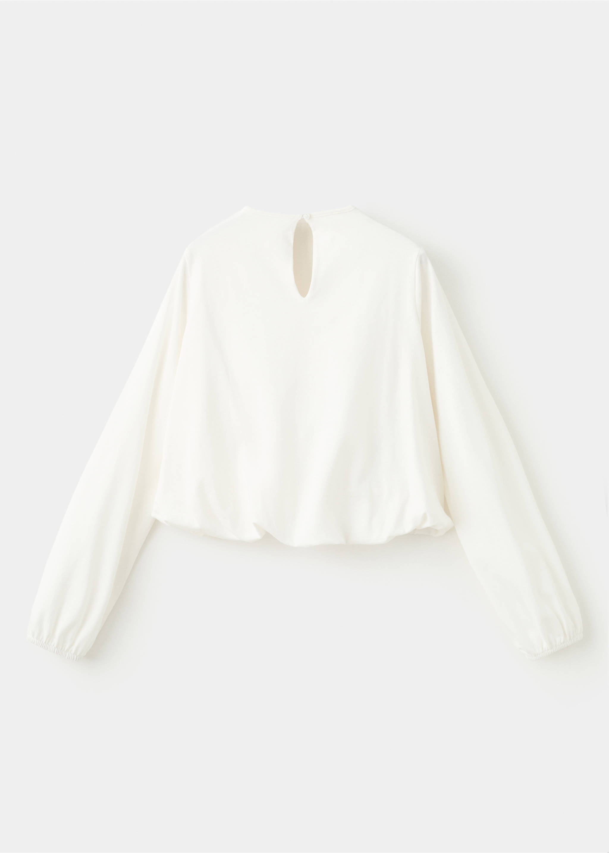 T-shirt bas effet ballon - Verso de l’article, Blanc cassé. Ref: 27001322-00.