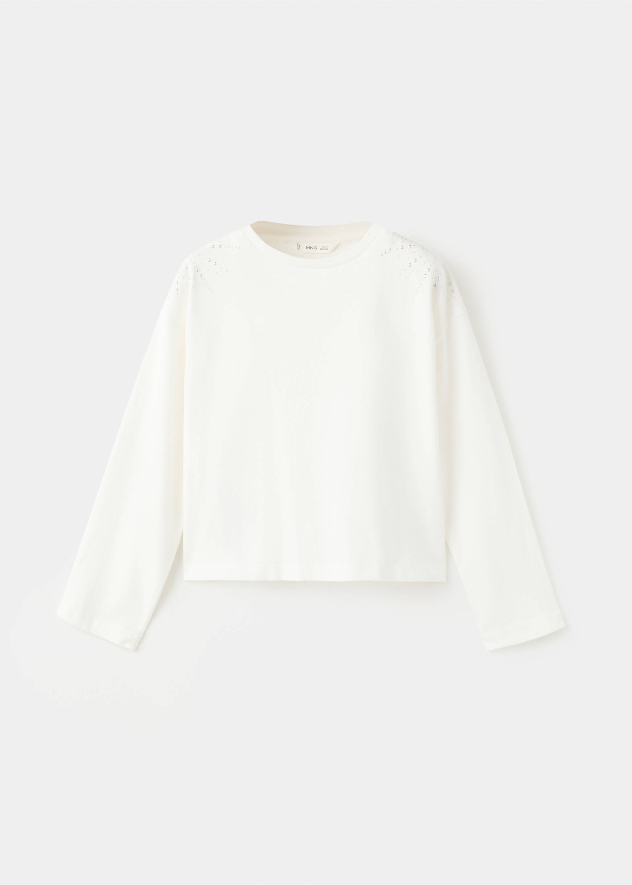 Sparkly rhinestone t-shirt - Article without model, Off White. Ref: 27001323-00.