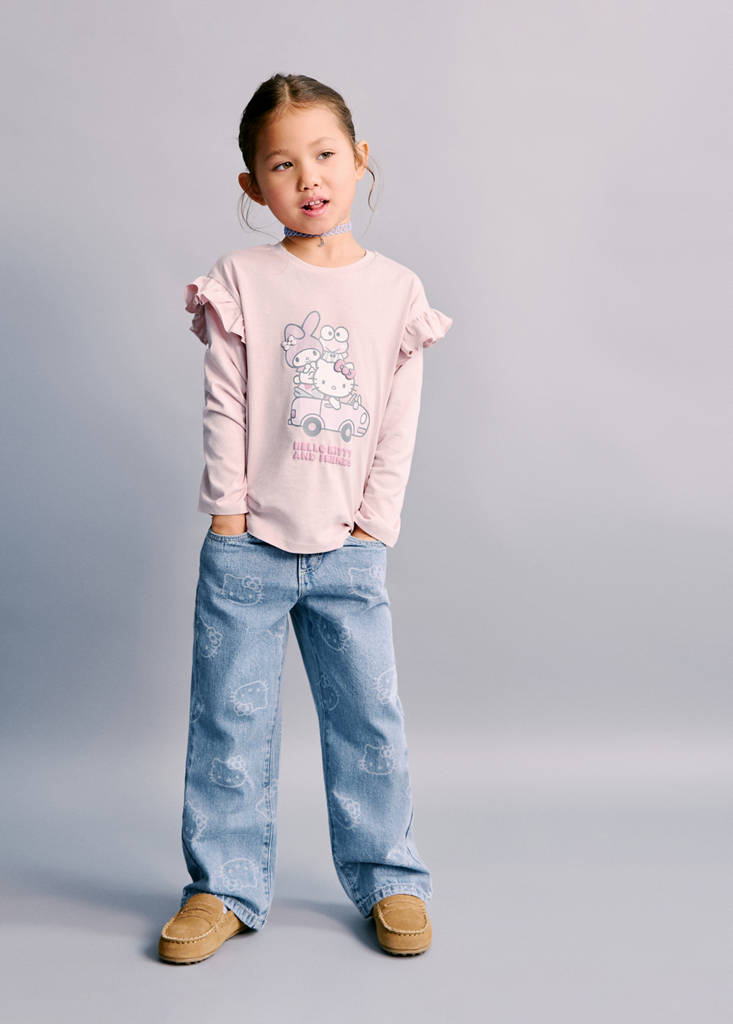 Hello Kitty ruffled t-shirt — Pink