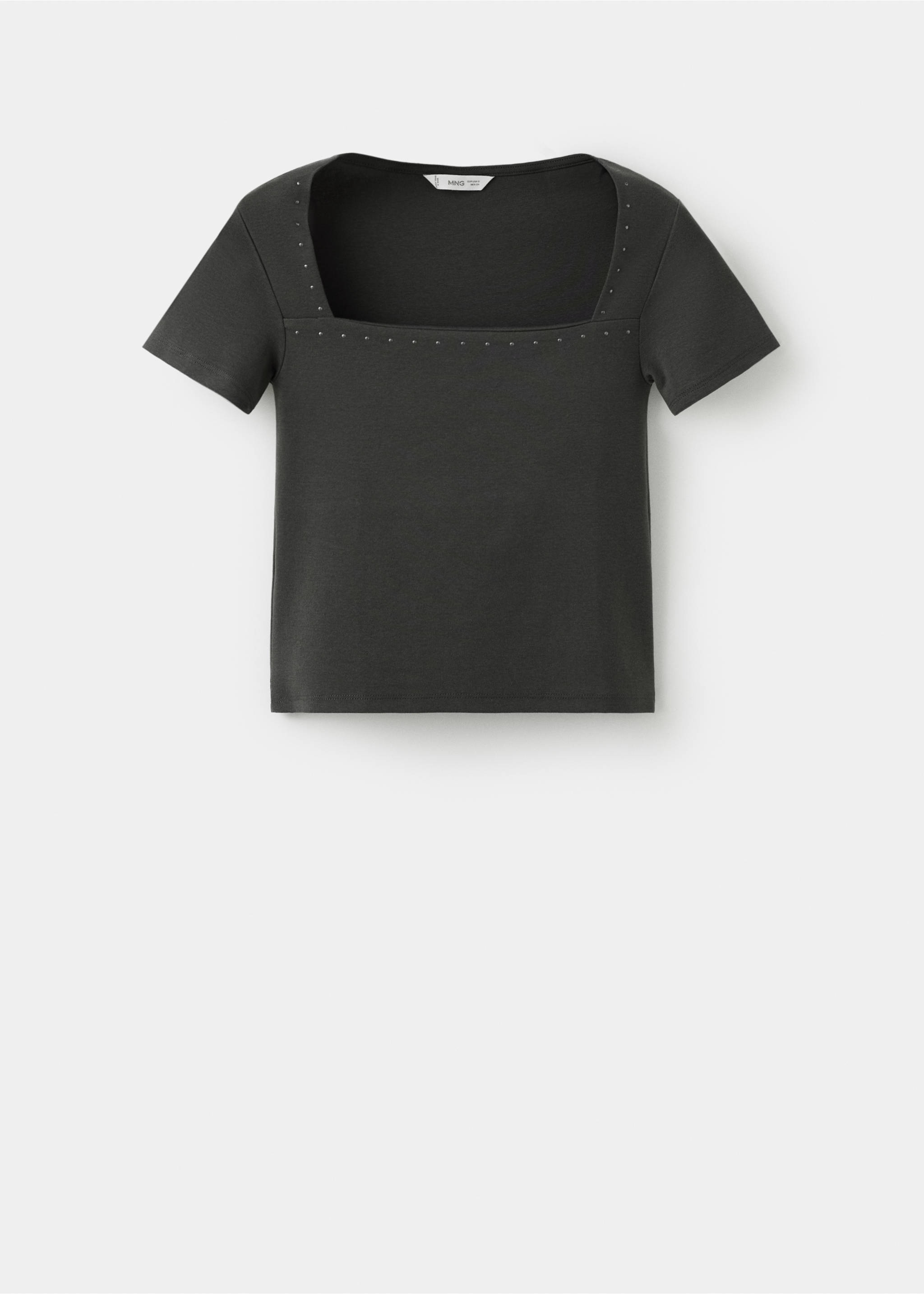 Short studded t-shirt - Article without model, Charcoal. Ref: 27001331-00.