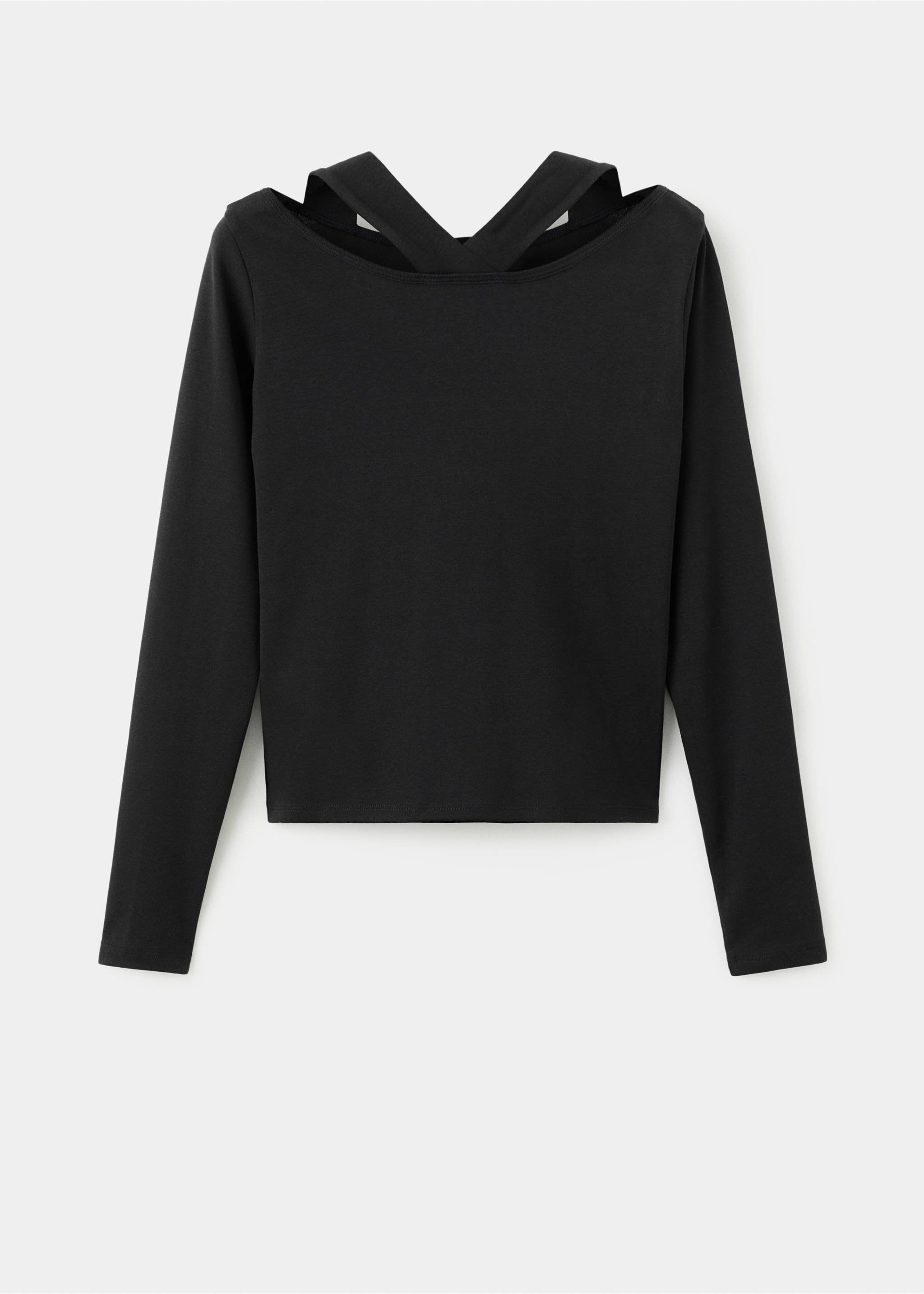 Футболка с декоративными вырезами - Изделие без модели, Черный. Ref: 27001332-00.