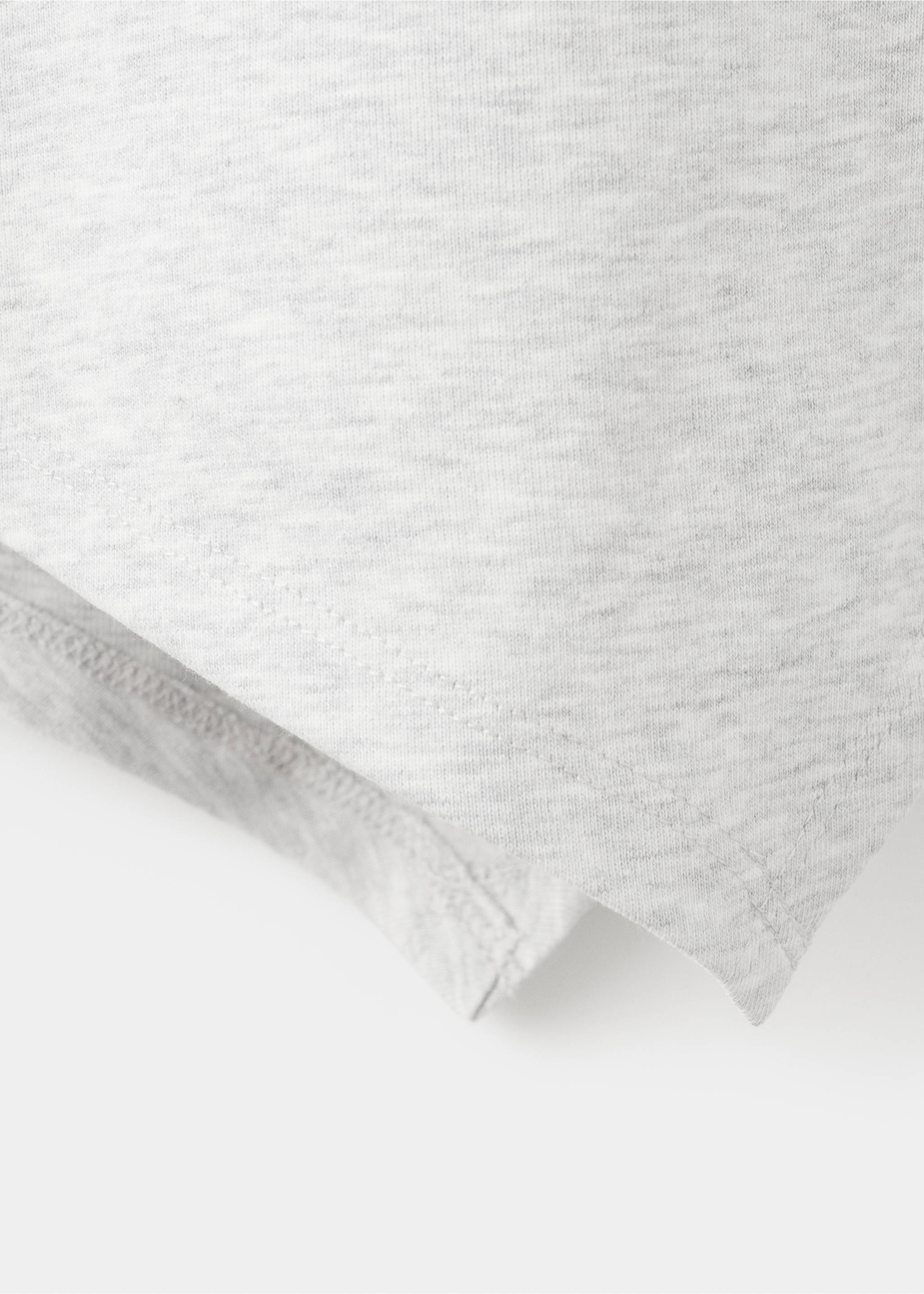 Асимметричная двухслойная футболка - Деталь изделия 0, Меланжевый средний серый . Ref: 27001333-00.