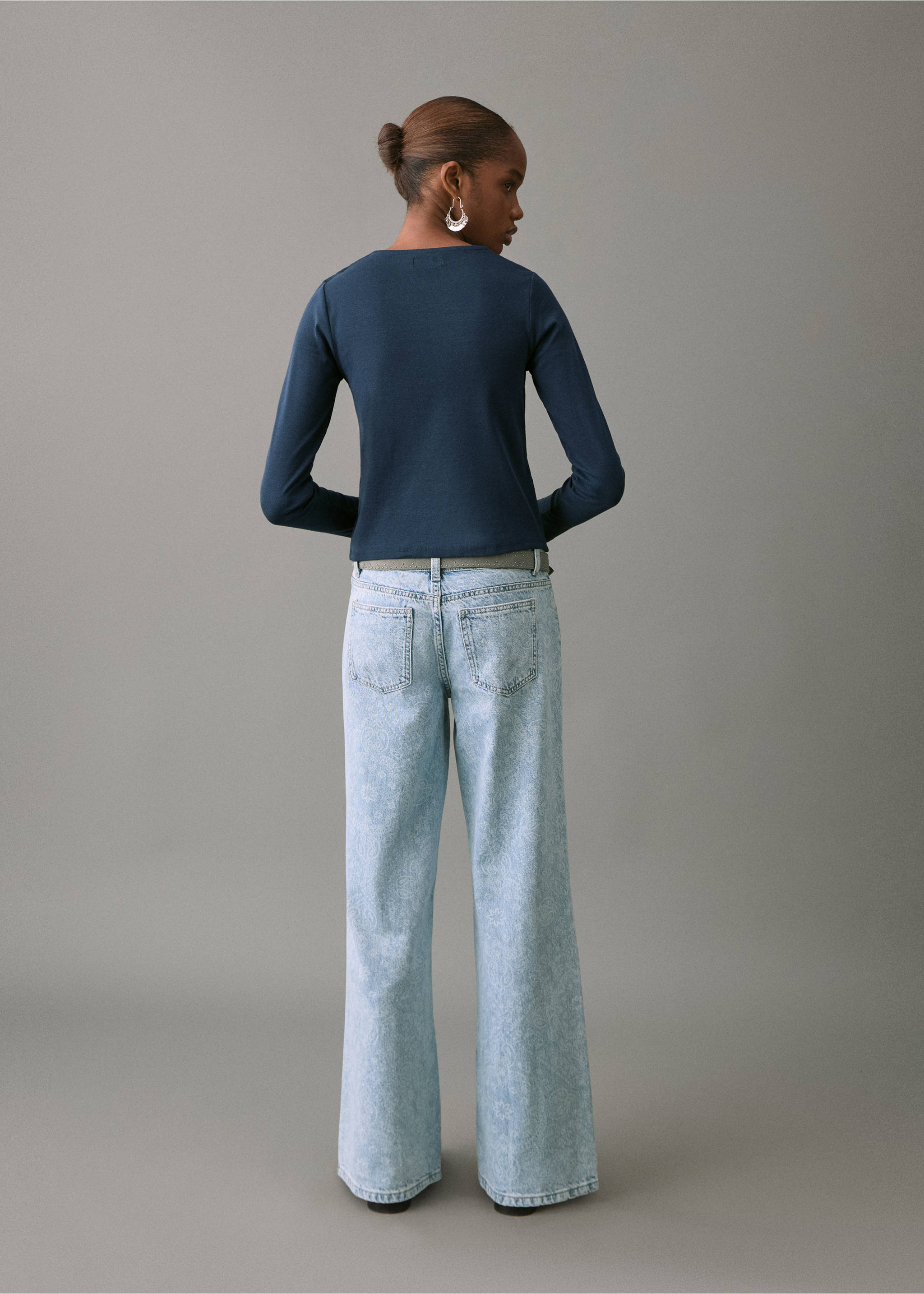 Футболка с бантиком - Обратная сторона изделия, Глубокий темно-синий. Ref: 27001334-00.