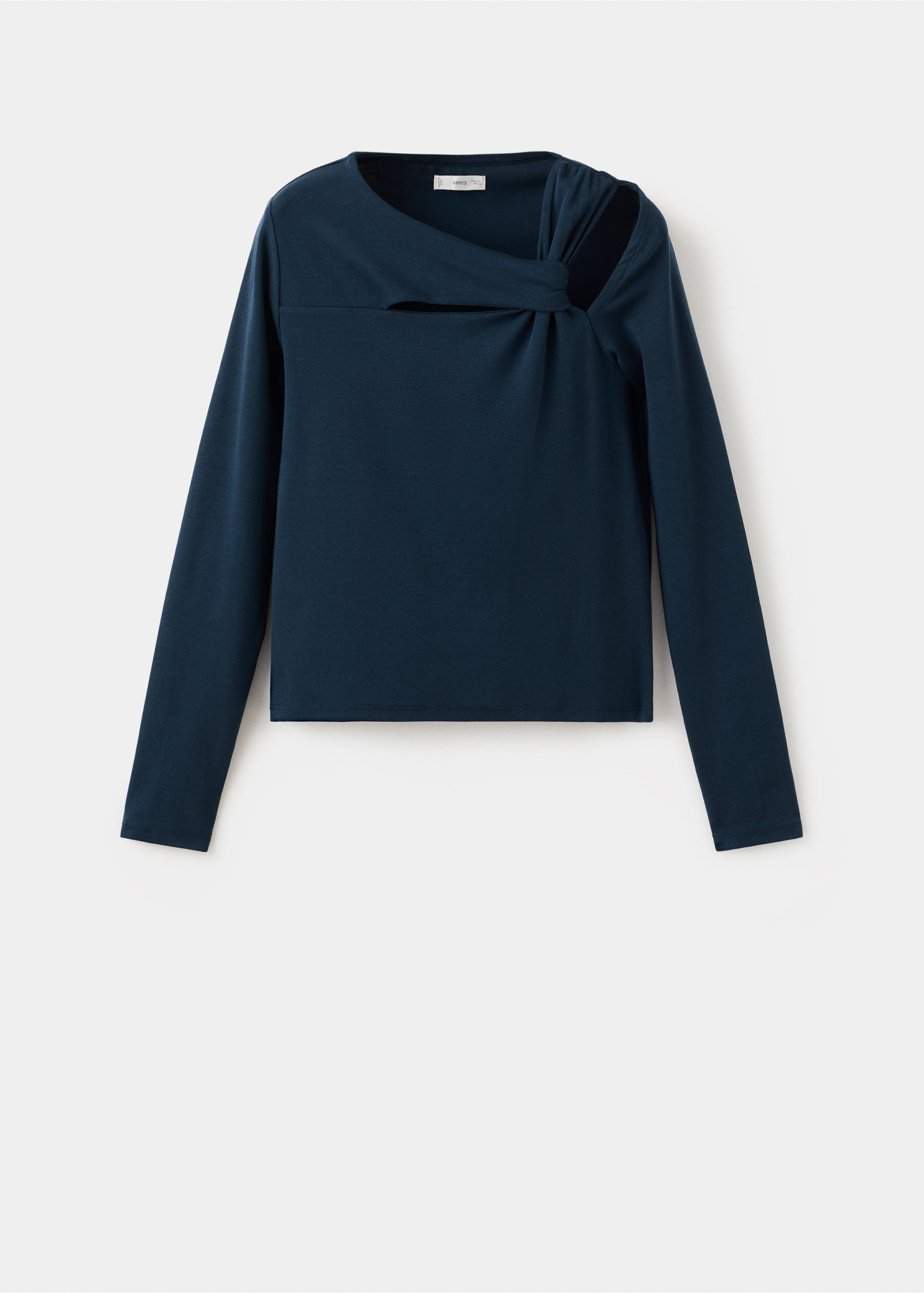 Футболка с бантиком - Изделие без модели, Глубокий темно-синий. Ref: 27001334-00.