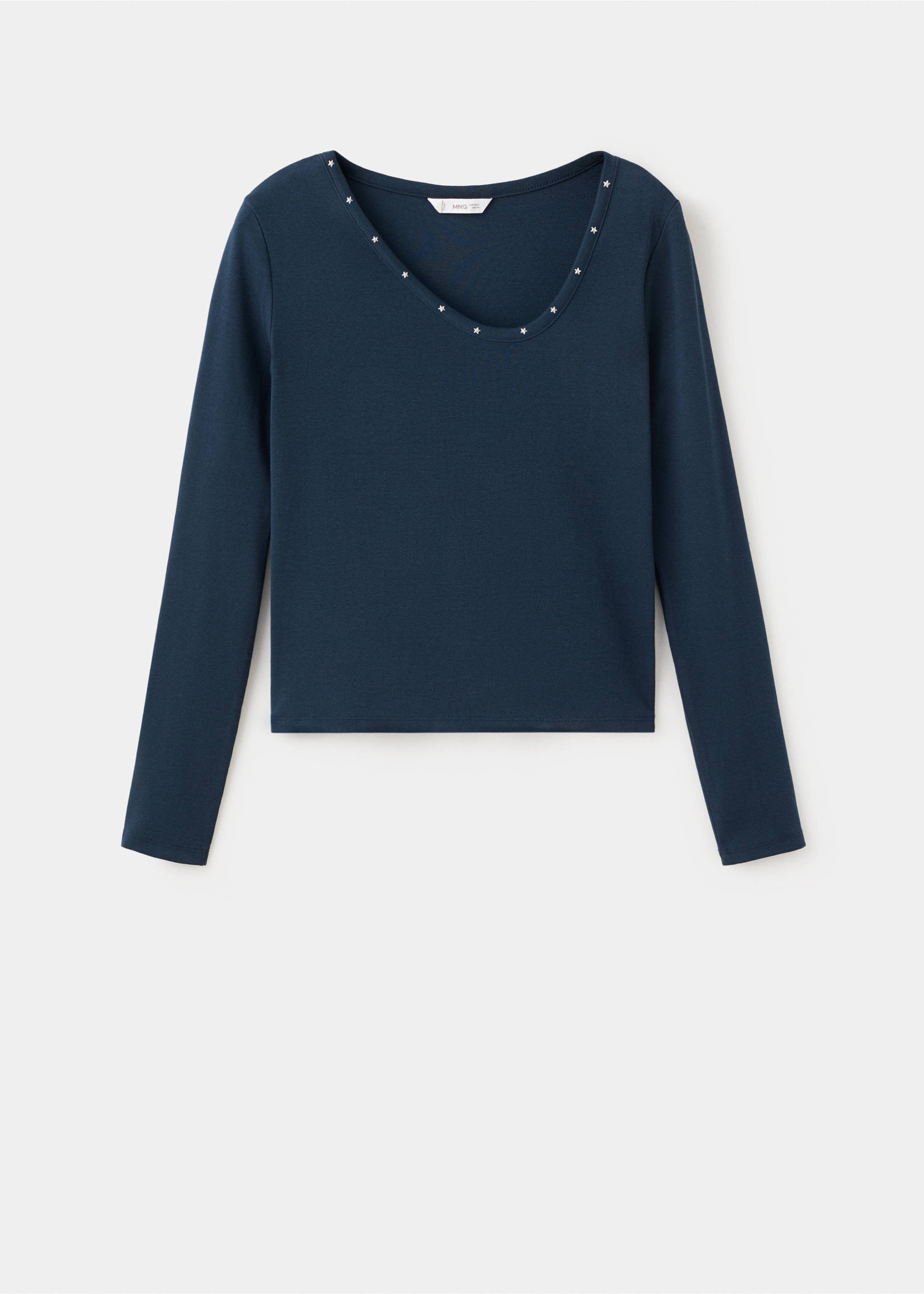 Футболка с декоративными заклепками «Звезда» - Изделие без модели, Глубокий темно-синий. Ref: 27001336-00.