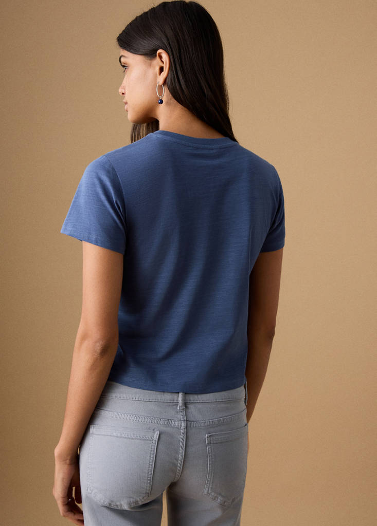 Short studded t-shirt — Blue