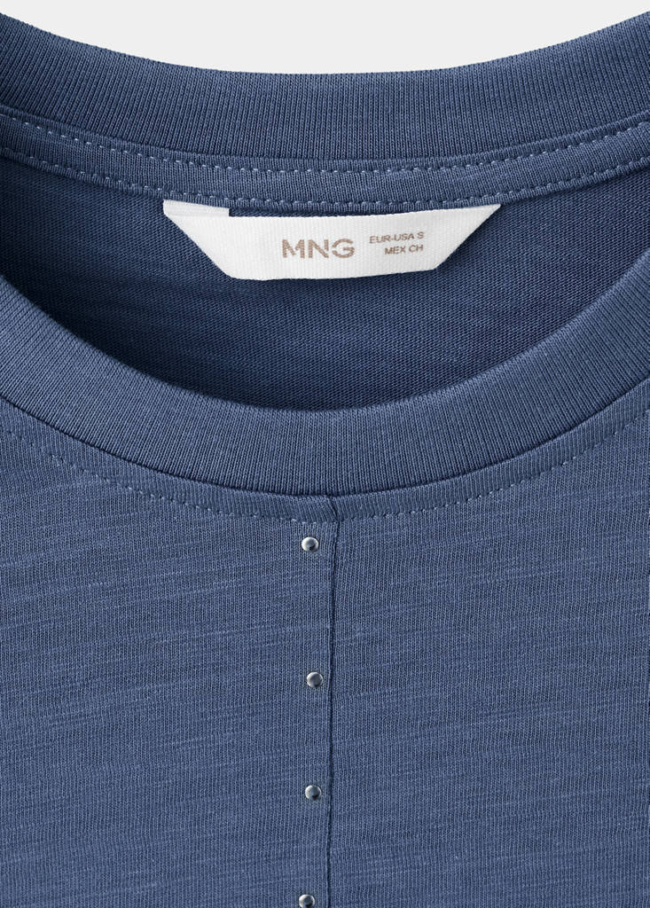 Short studded t-shirt — Blue