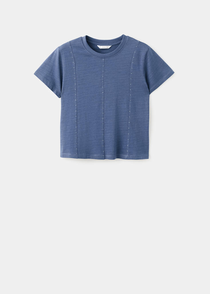 Short studded t-shirt — Blue
