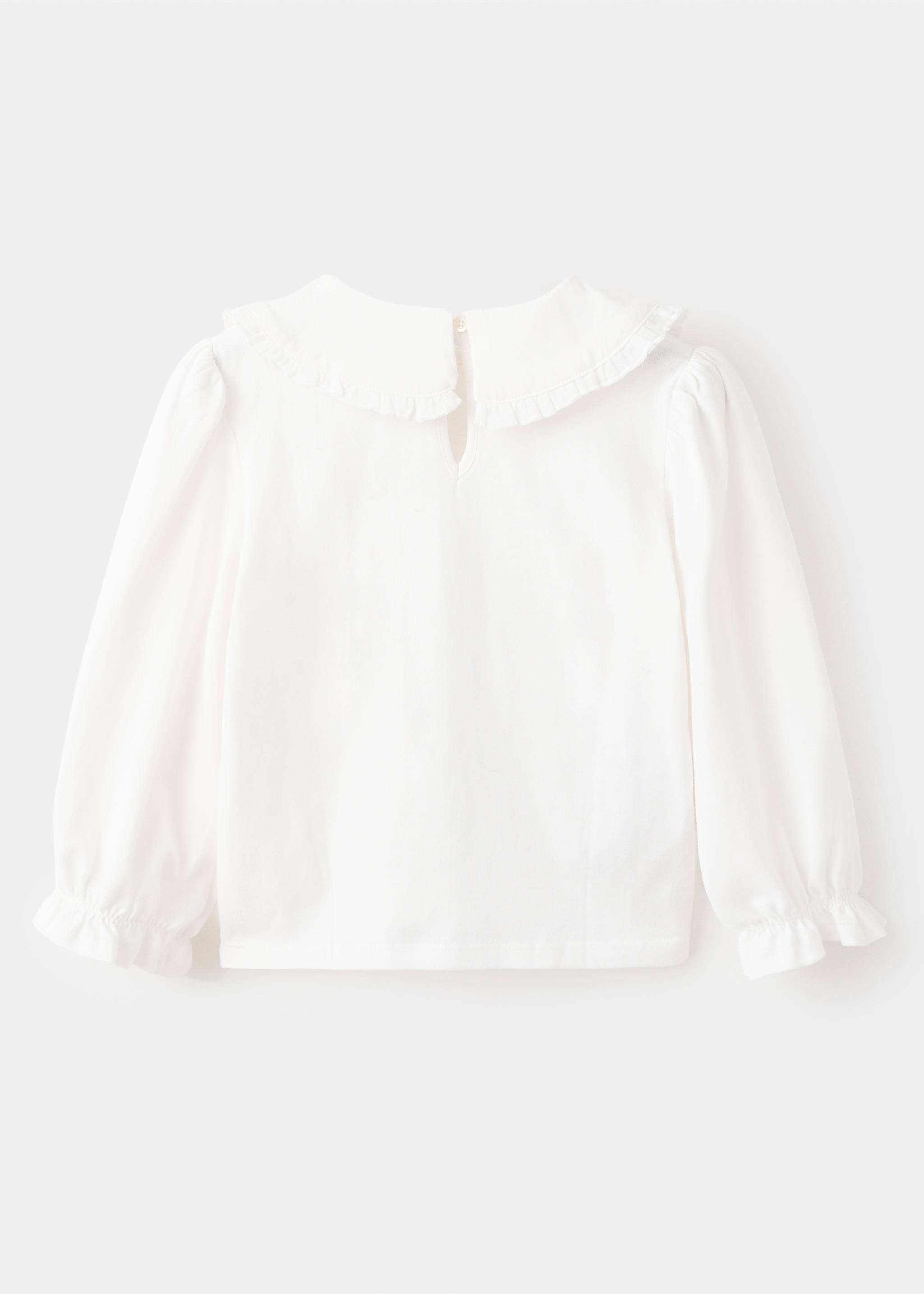 Camiseta algodón bordado - Reverso del artículo, Blanco roto. Ref: 27001338-00.