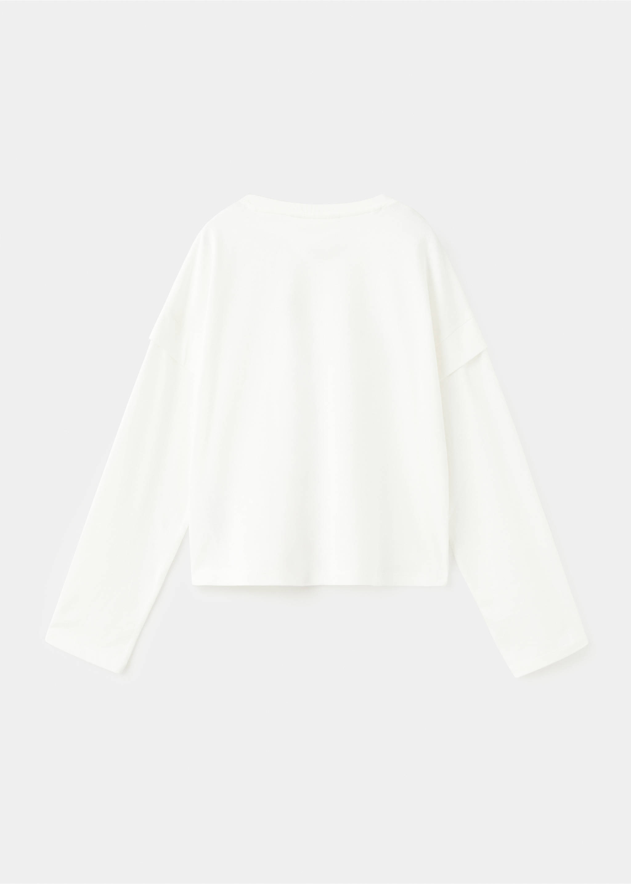 T-shirt détail manches - Verso de l’article, Blanc cassé. Ref: 27001339-00.