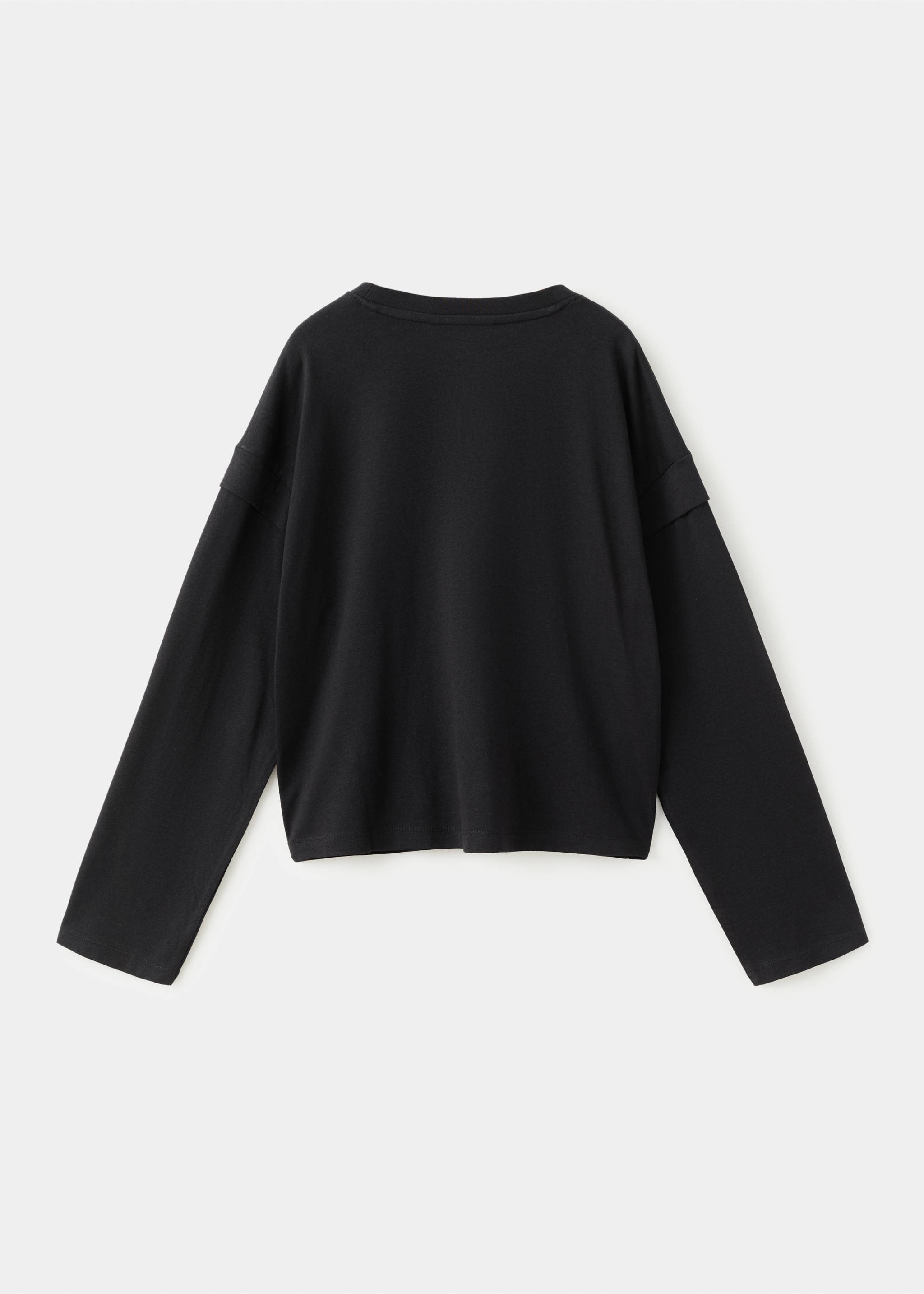 T-shirt détail manches - Verso de l’article, Noir. Ref: 27001339-00.