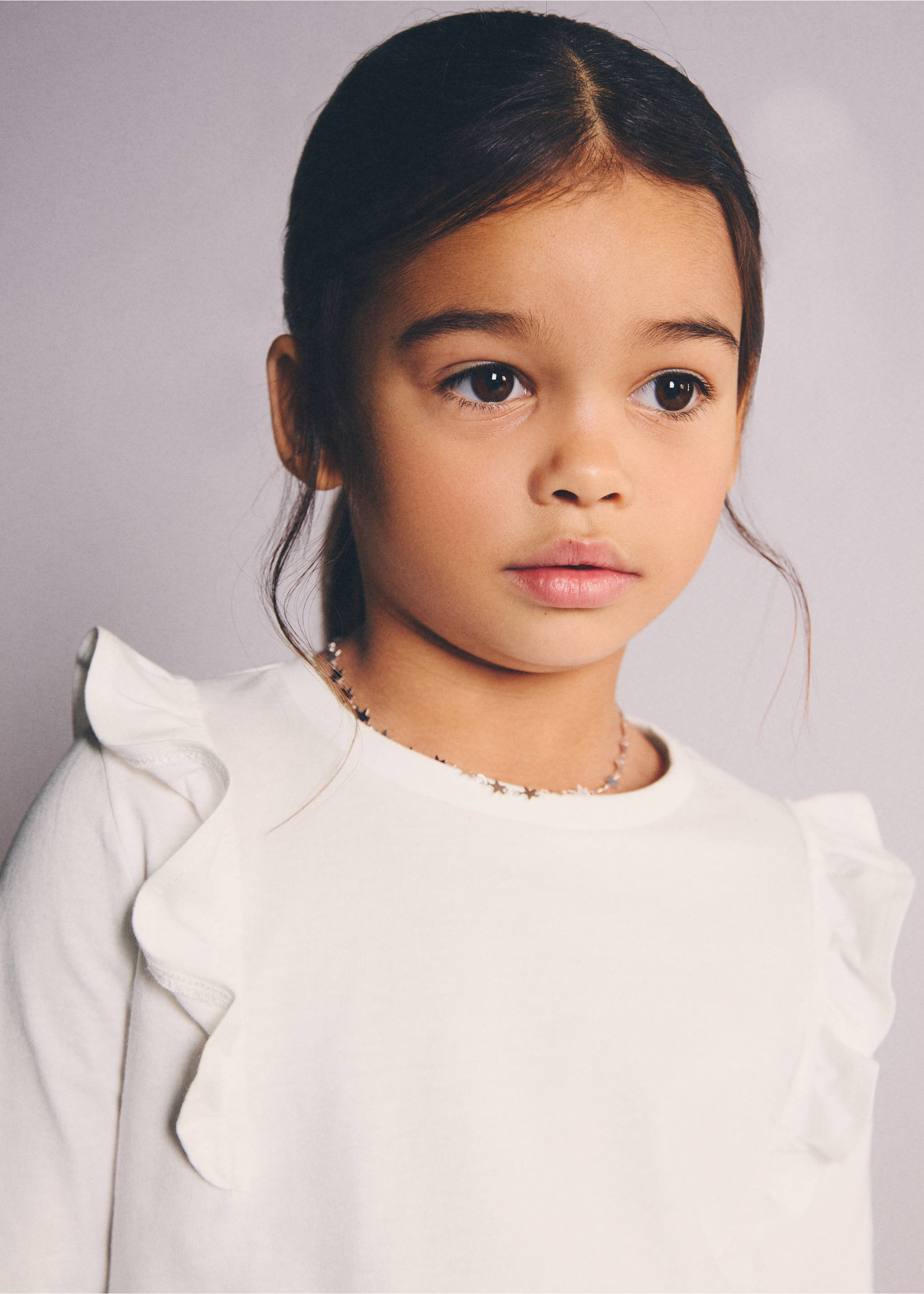 Camiseta algodón volantes - Detalle del artículo 1, Blanco roto. Ref: 27001340-00.