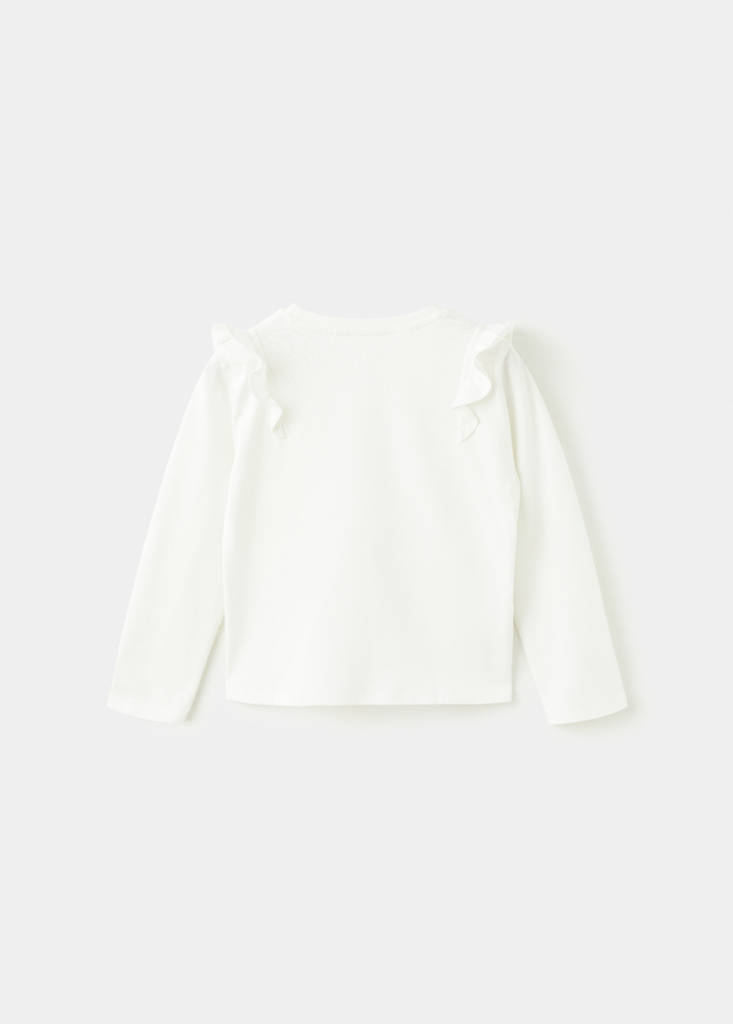 Frills cotton t-shirt — Off White