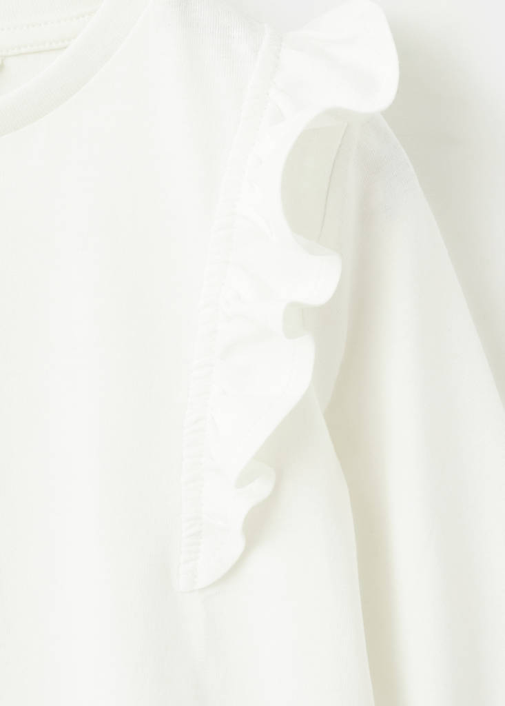 Frills cotton t-shirt — Off White