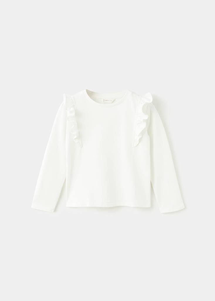 Frills cotton t-shirt — Off White