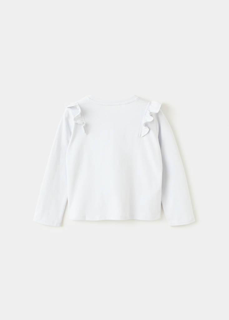 Frills cotton t-shirt — Sky Blue