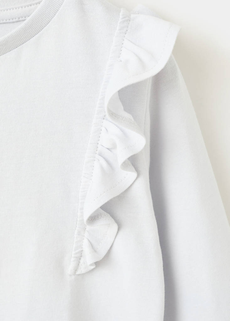 Frills cotton t-shirt — Sky Blue