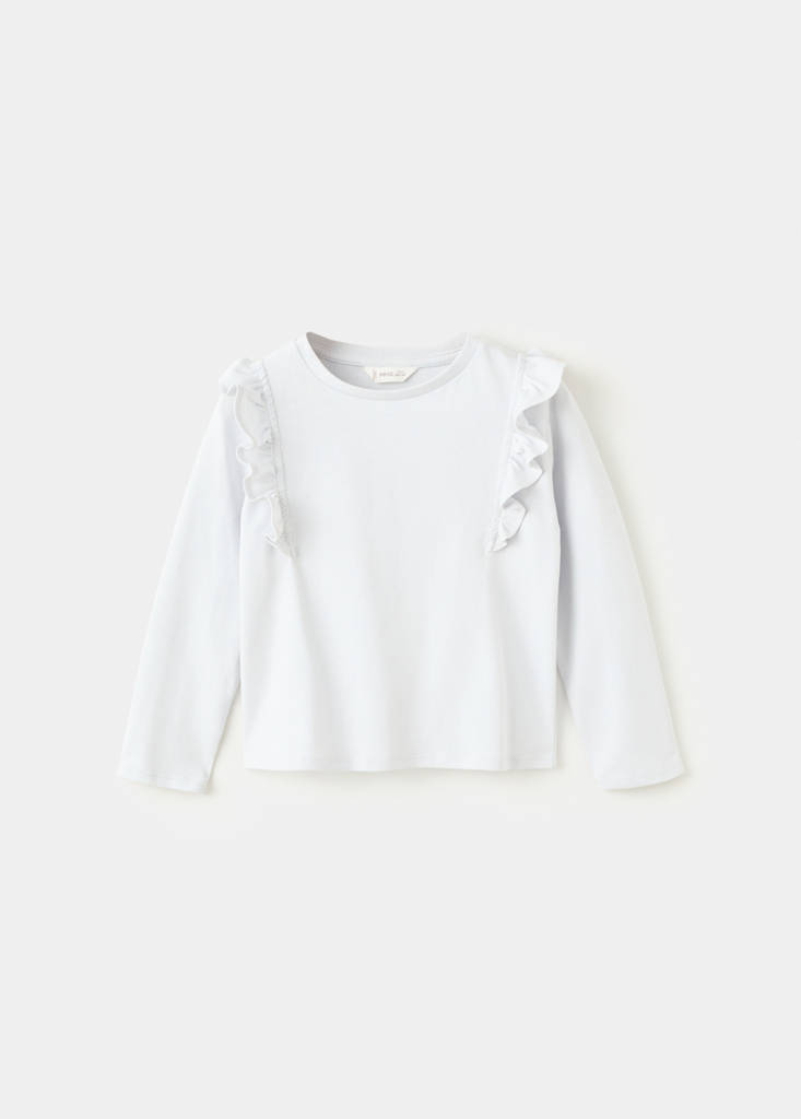 Frills cotton t-shirt — Sky Blue