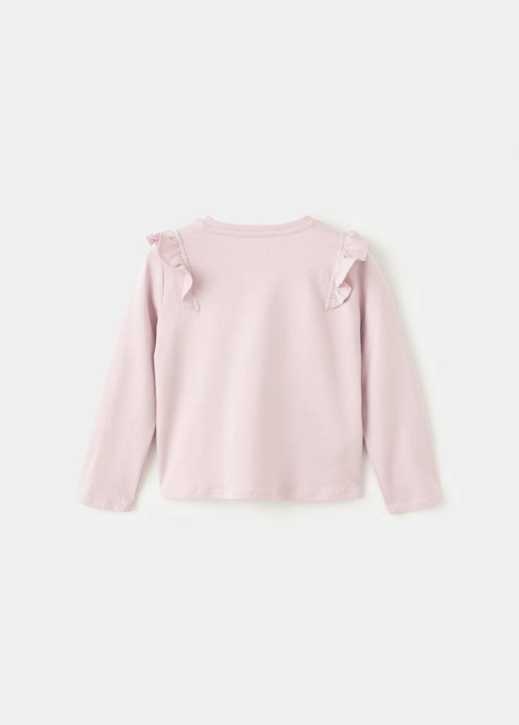 Frills cotton t-shirt — Pink