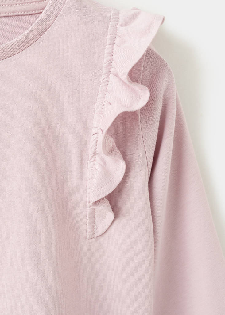 Frills cotton t-shirt — Pink