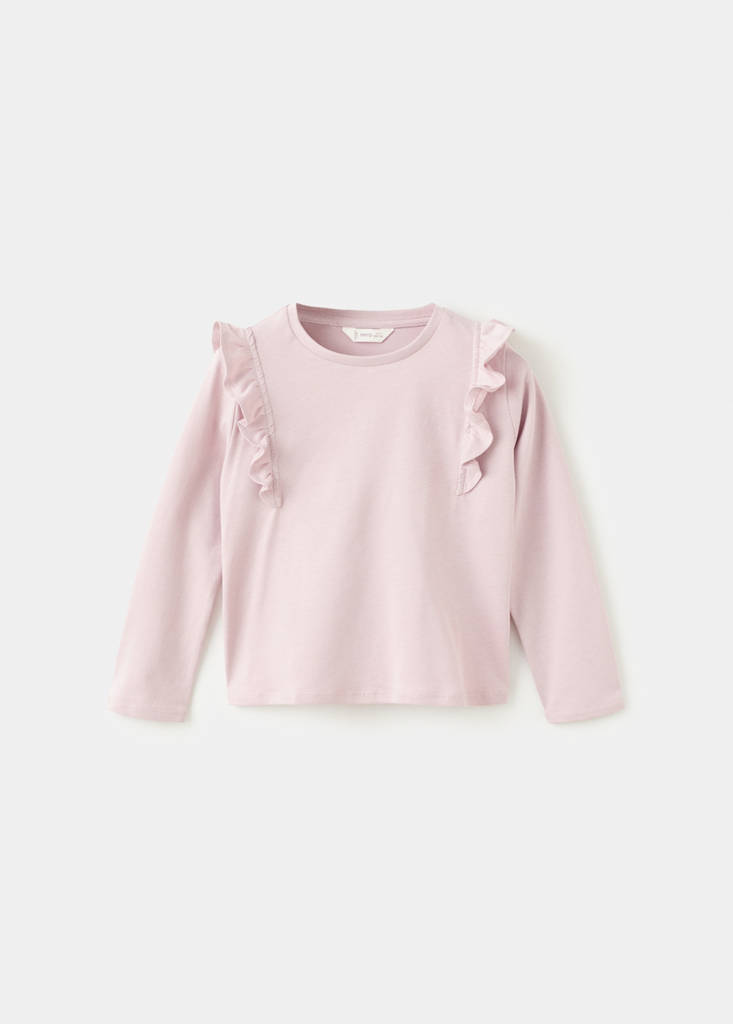 Frills cotton t-shirt — Pink