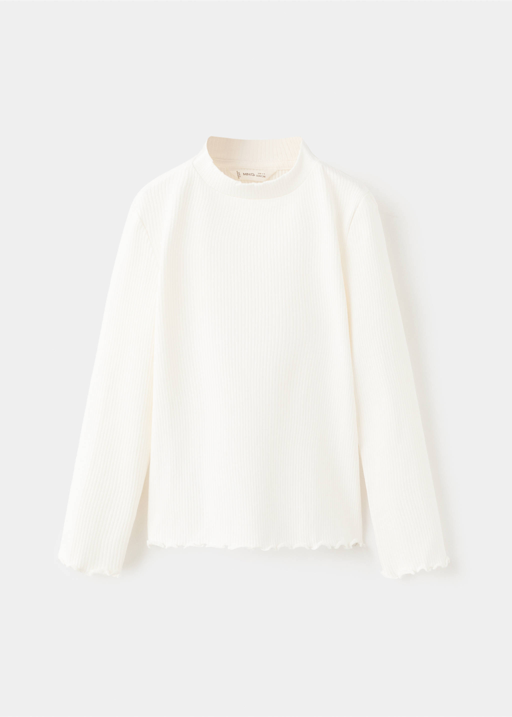 Ribbed long-sleeved t-shirt - Article without model, Off White. Ref: 27001341-00.