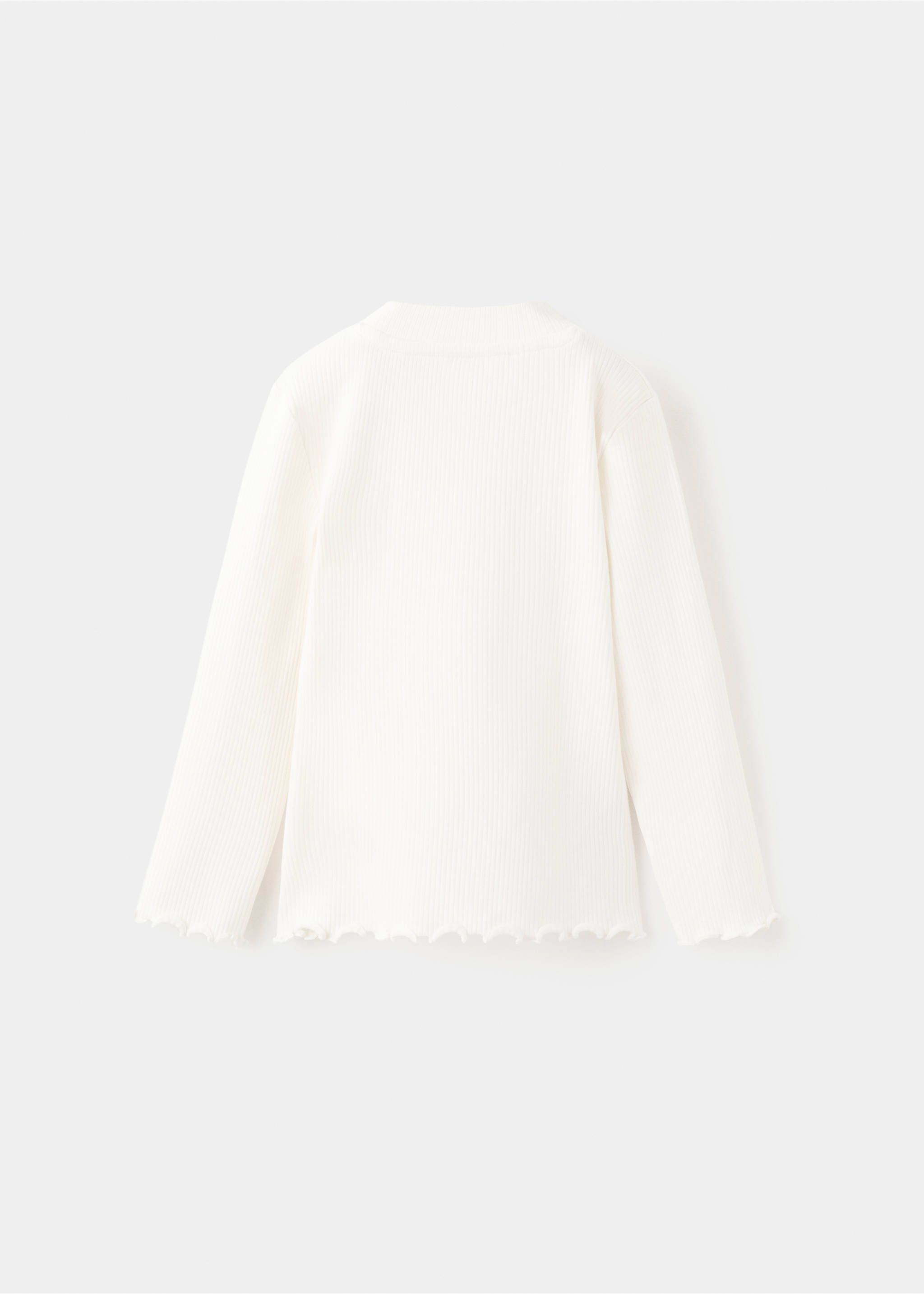 Camiseta manga larga canalé - Reverso del artículo, Blanco roto. Ref: 27001342-00.