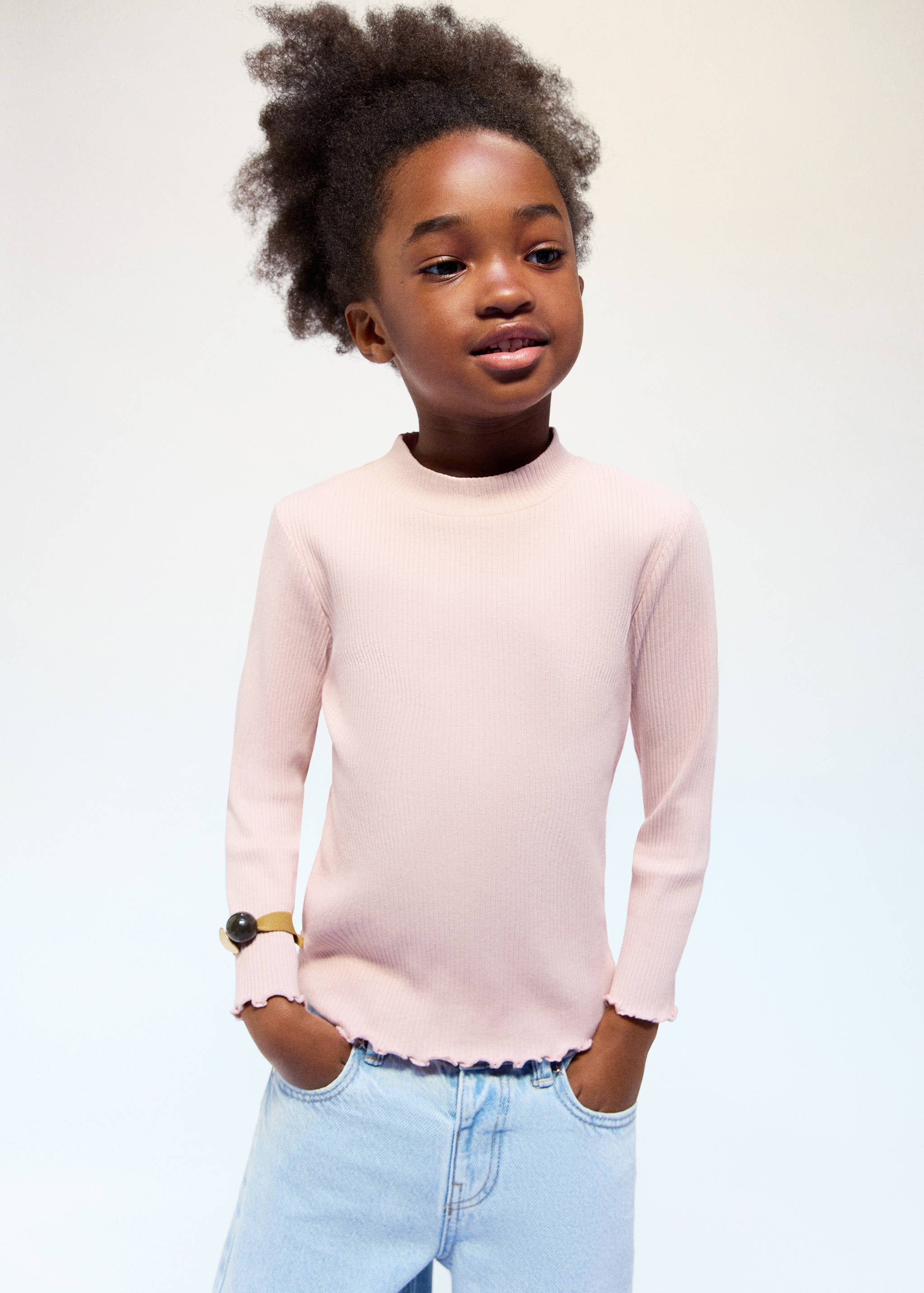 Camiseta manga larga canalé - Plano general