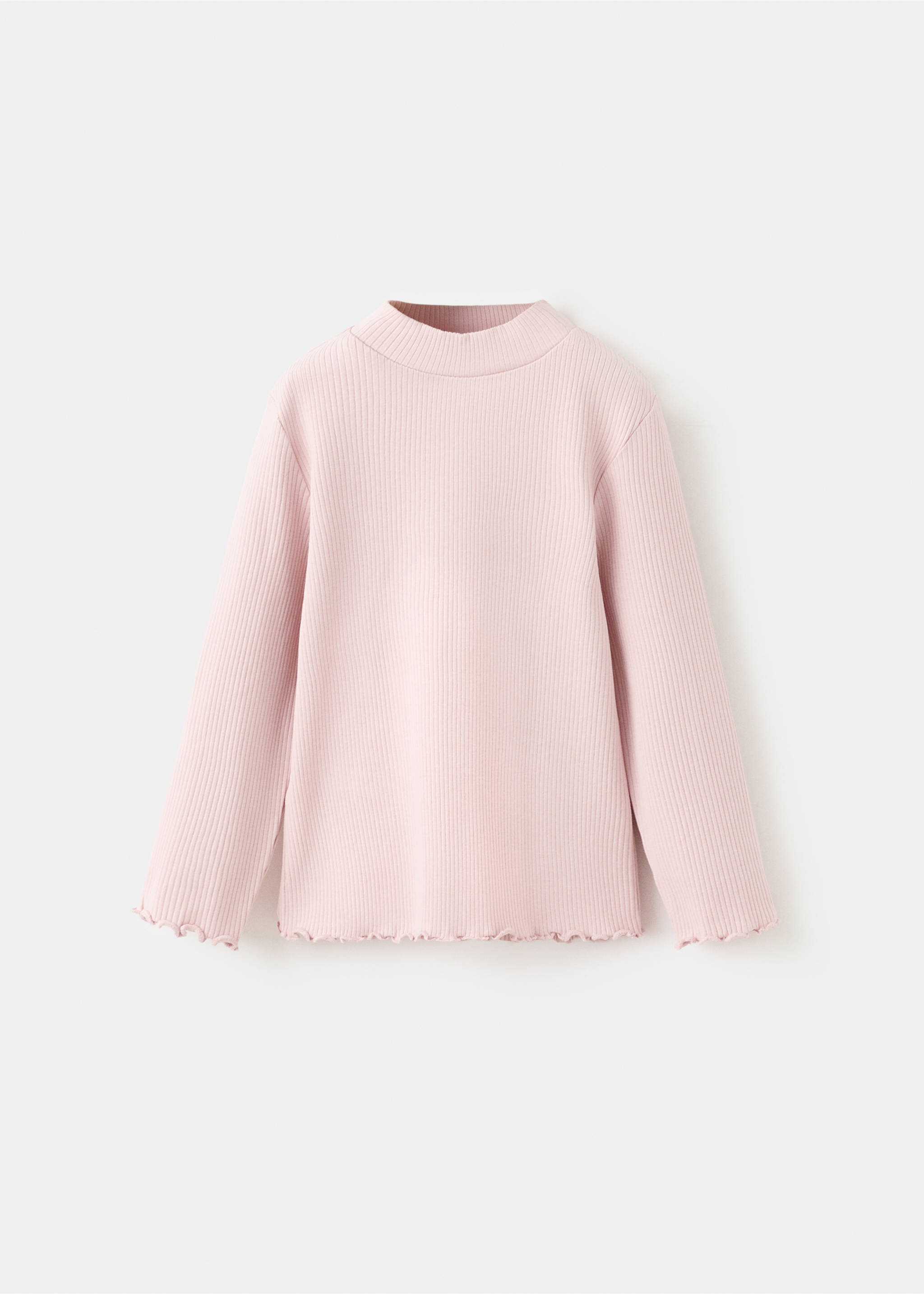 Camiseta manga larga canalé - Artículo sin modelo, Rosa. Ref: 27001342-00.