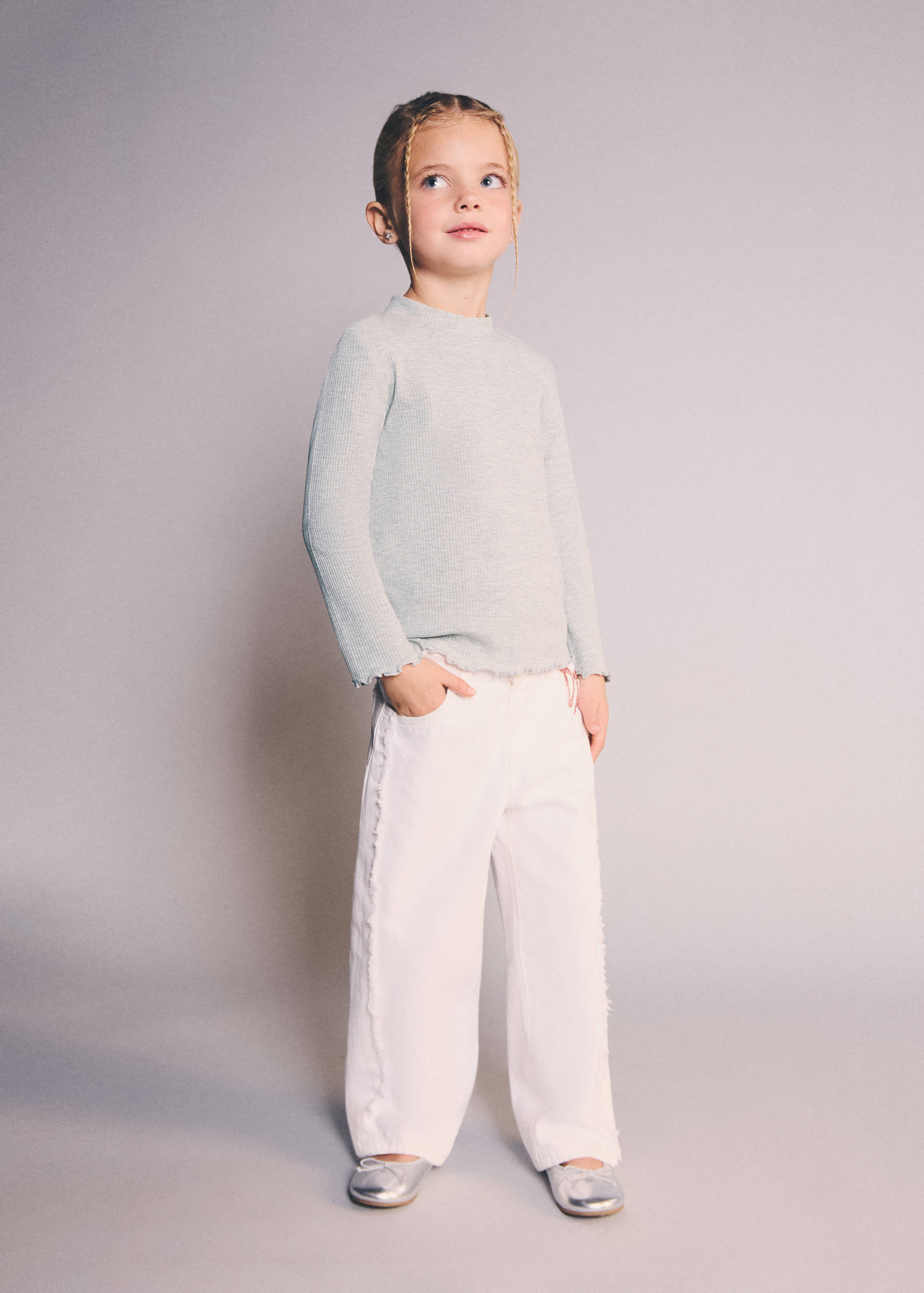 Camiseta manga larga canalé - Plano general