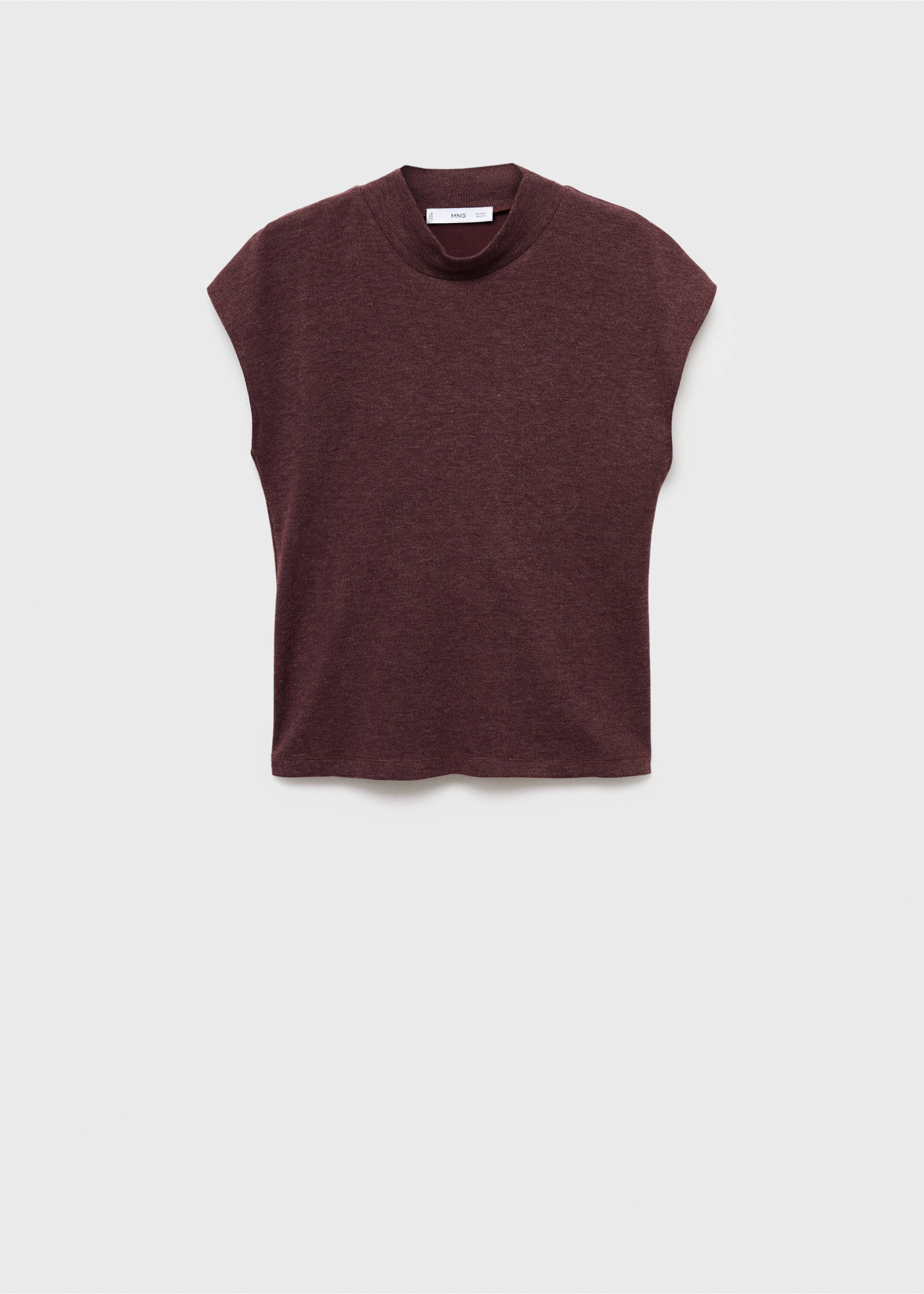 High collar T-shirt - Article without model, Burgundy. Ref: 27001343-00.