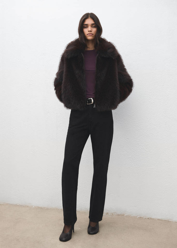 Round-neck long-sleeved t-shirt — Burgundy