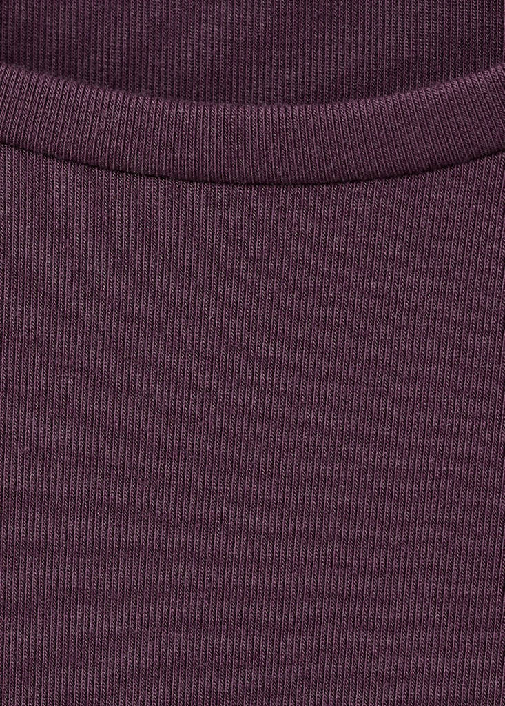 Round-neck long-sleeved t-shirt — Burgundy