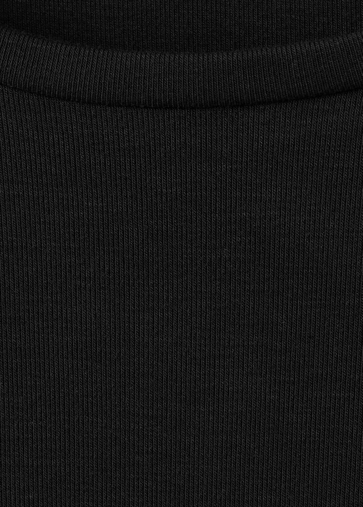 Round-neck long-sleeved t-shirt — Black