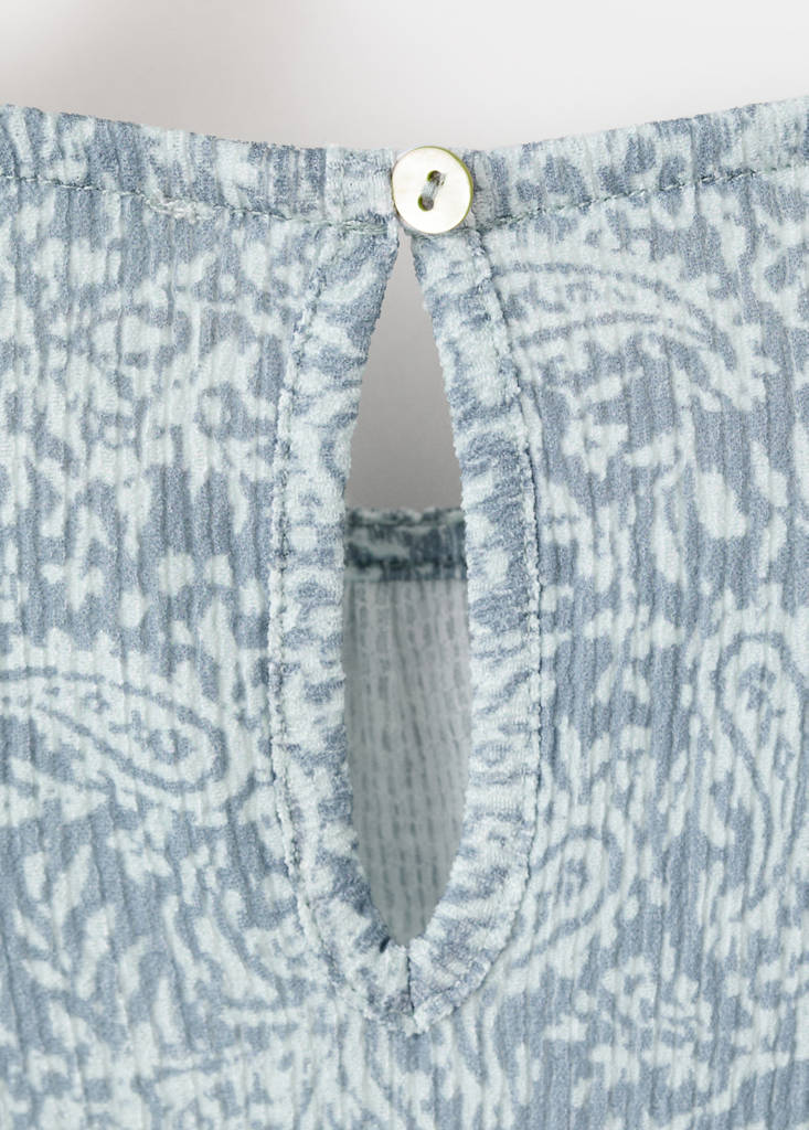 Ruffled printed t-shirt — Blue